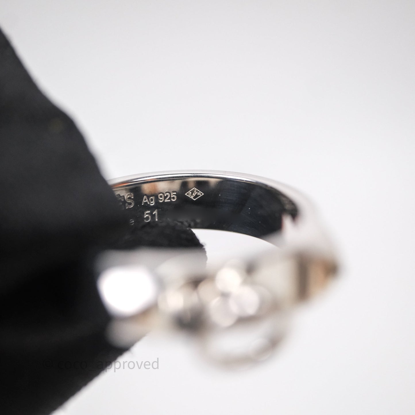 Hermes Collier de Chien Ring PM Sterling Silver Size 51