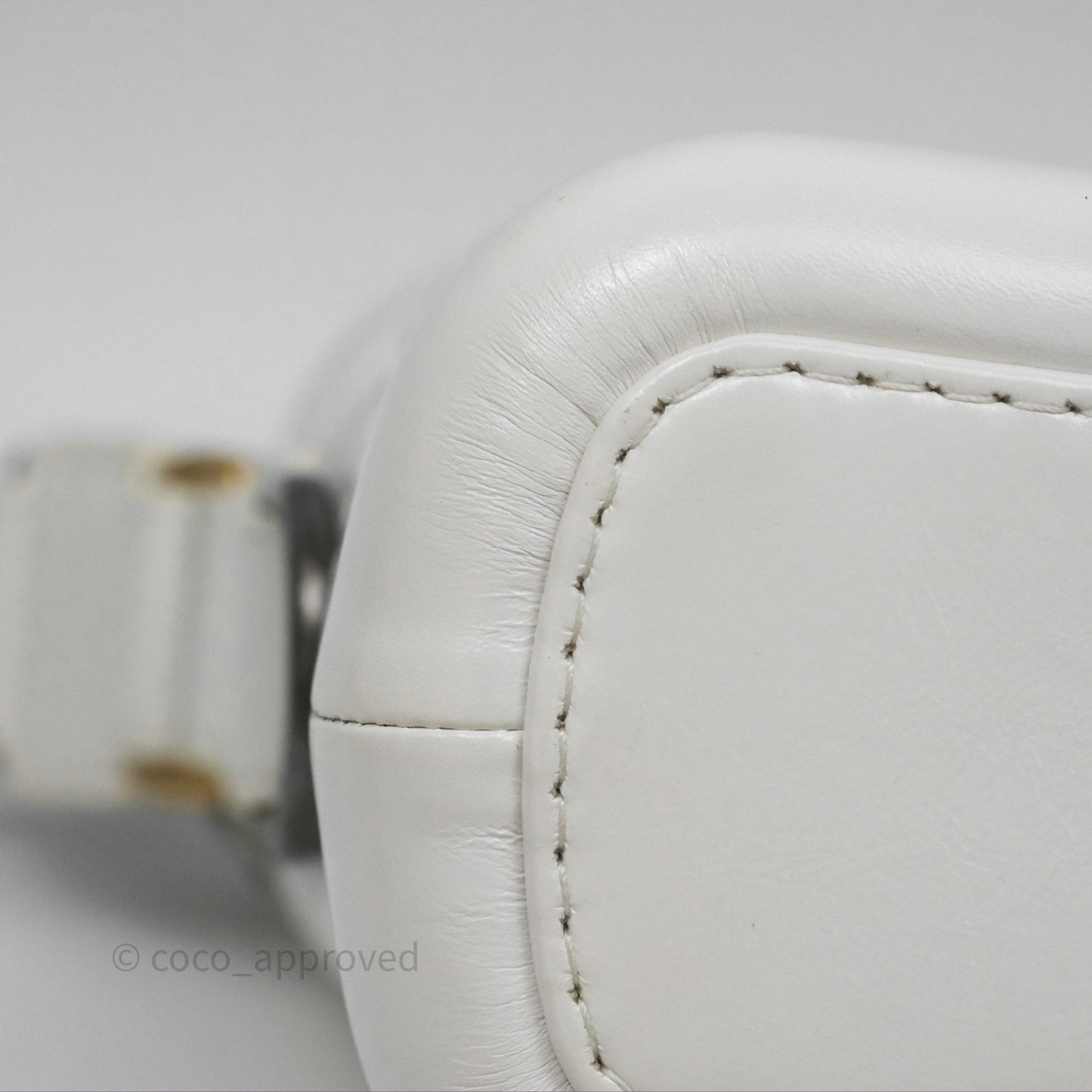 Chanel Small Gabrielle Hobo Quilted White Aged Calfskin