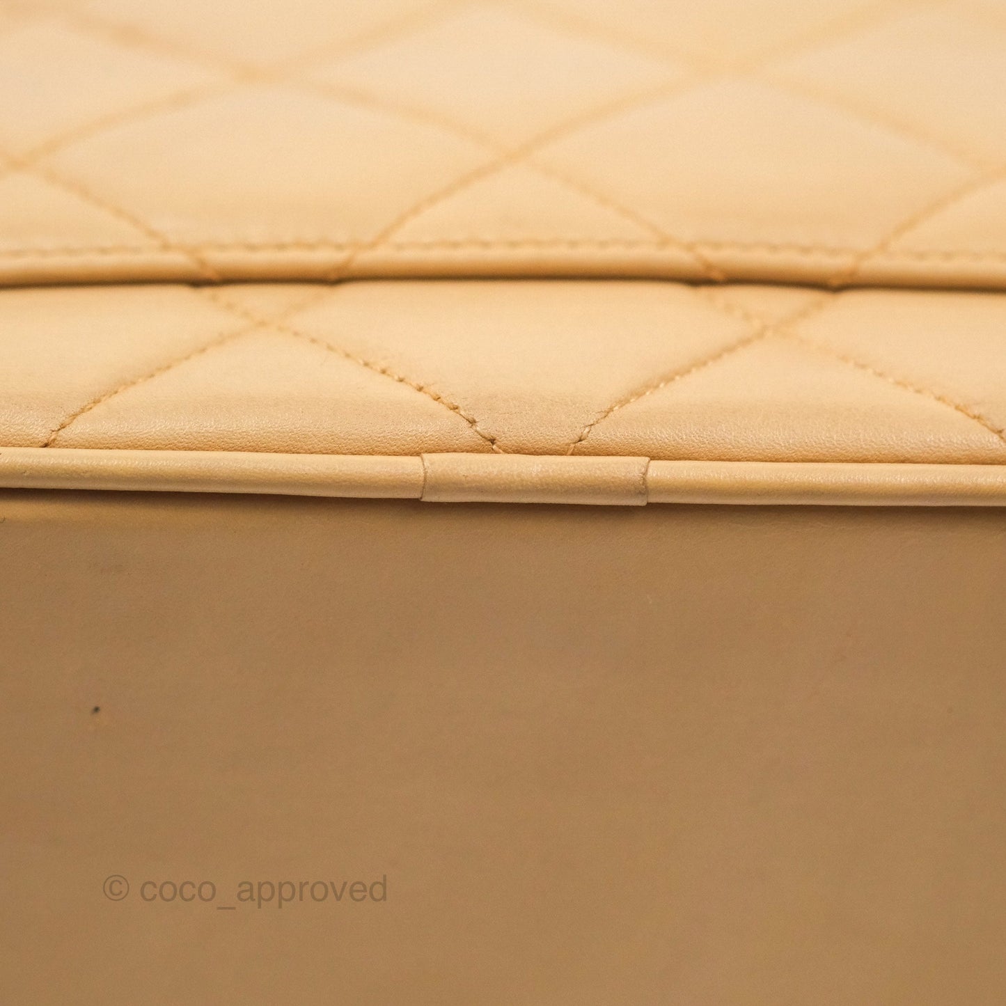 Chanel Vintage Medallion CC Beige Lambskin Tote Bag Gold Hardware
