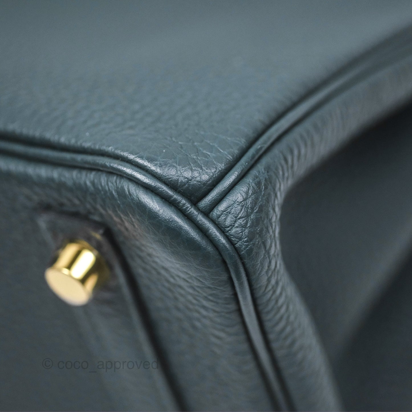 Hermès Birkin 25 Retourne Vert Cypres 6O Togo Gold Hardware