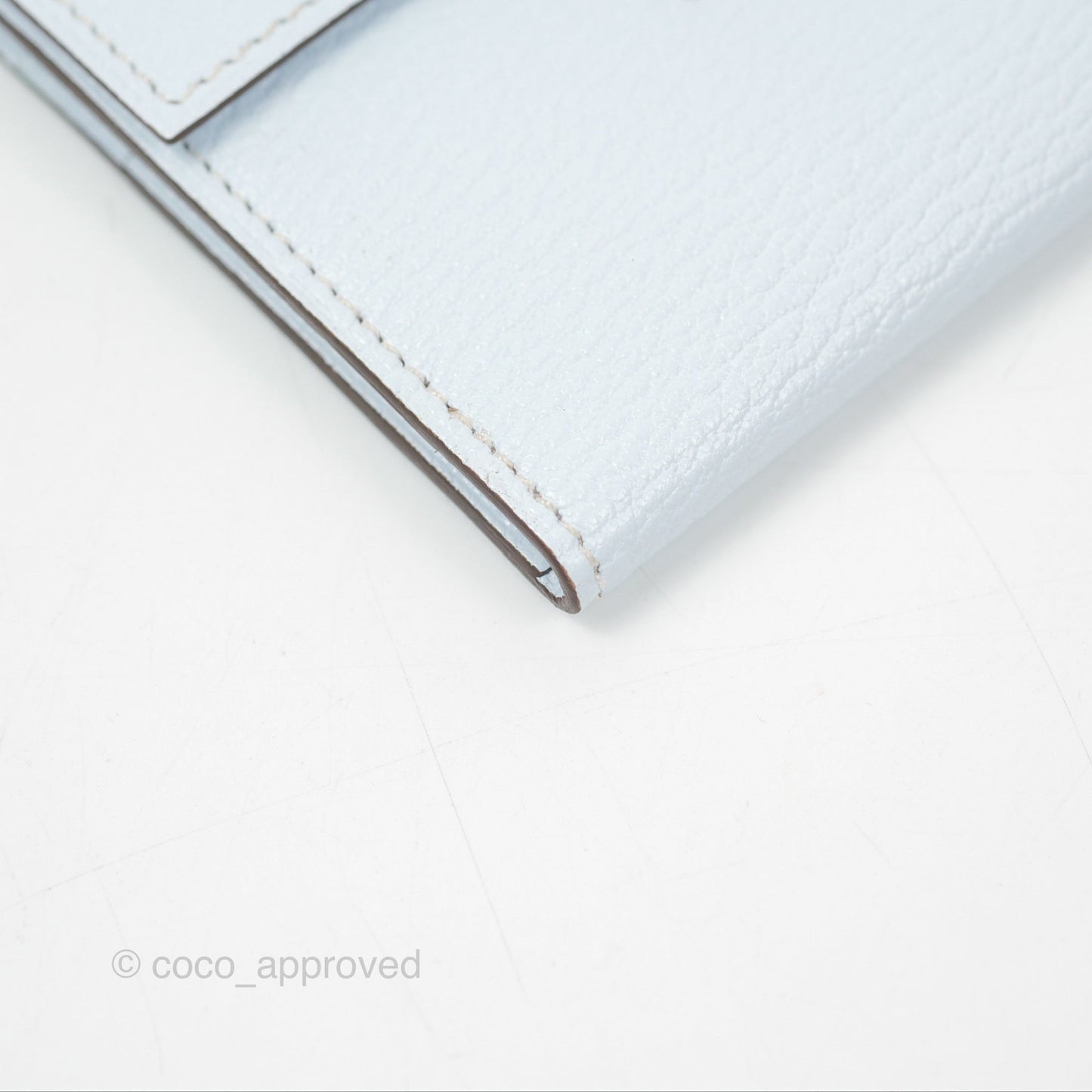 Hermes Clic H Mini Card Holder Blue Chevre Mysore Palladium Hardware