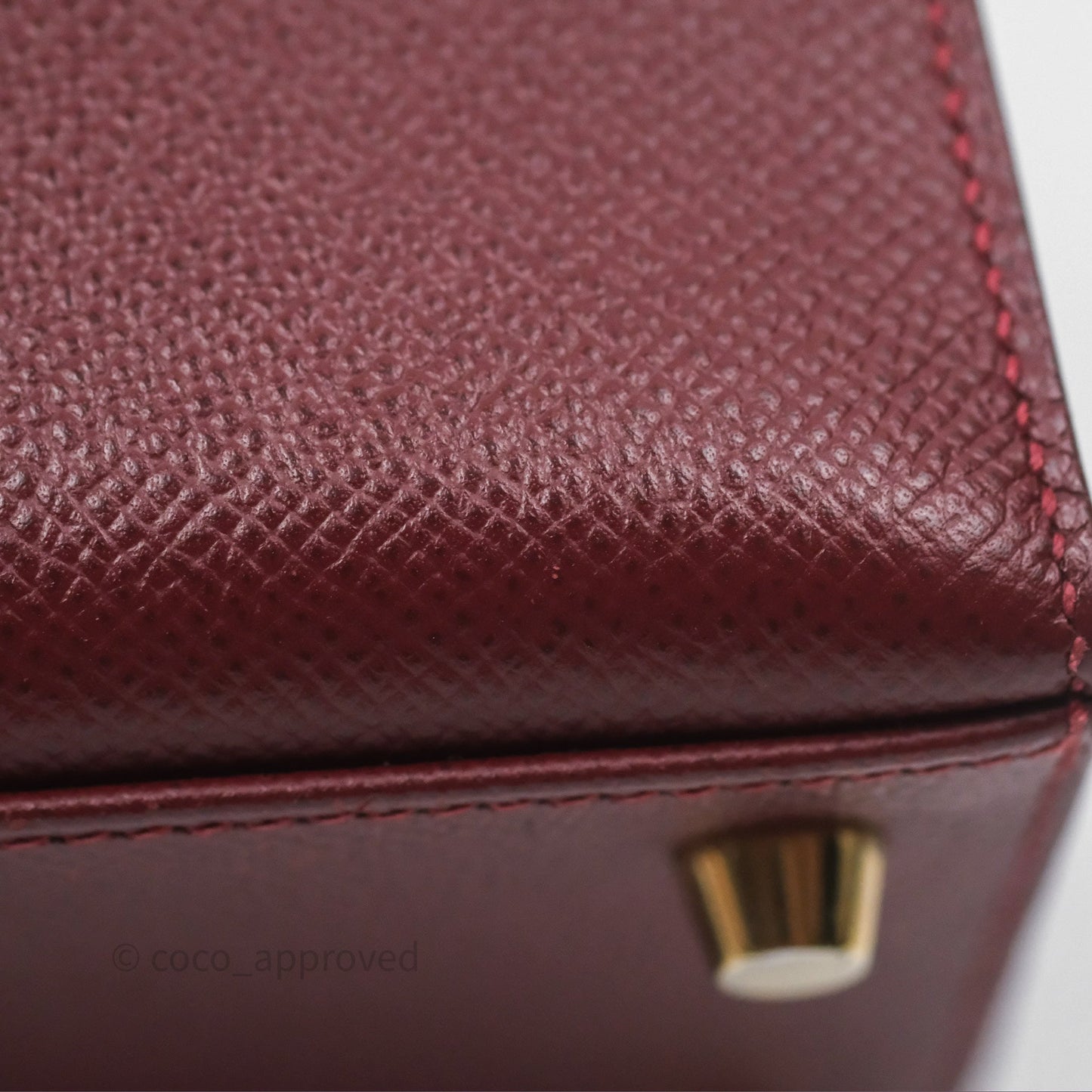 Hermès Sellier Kelly 25 Rouge H Epsom Gold Hardware