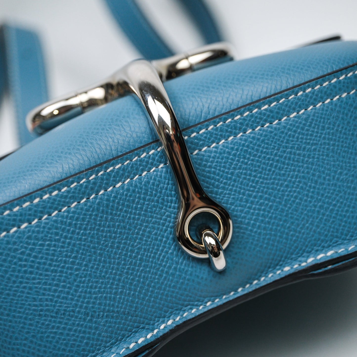 Hermès Della Cavalleria Mini II Bag 18 New Bleu Jean 75 Epsom Palladium Hardware