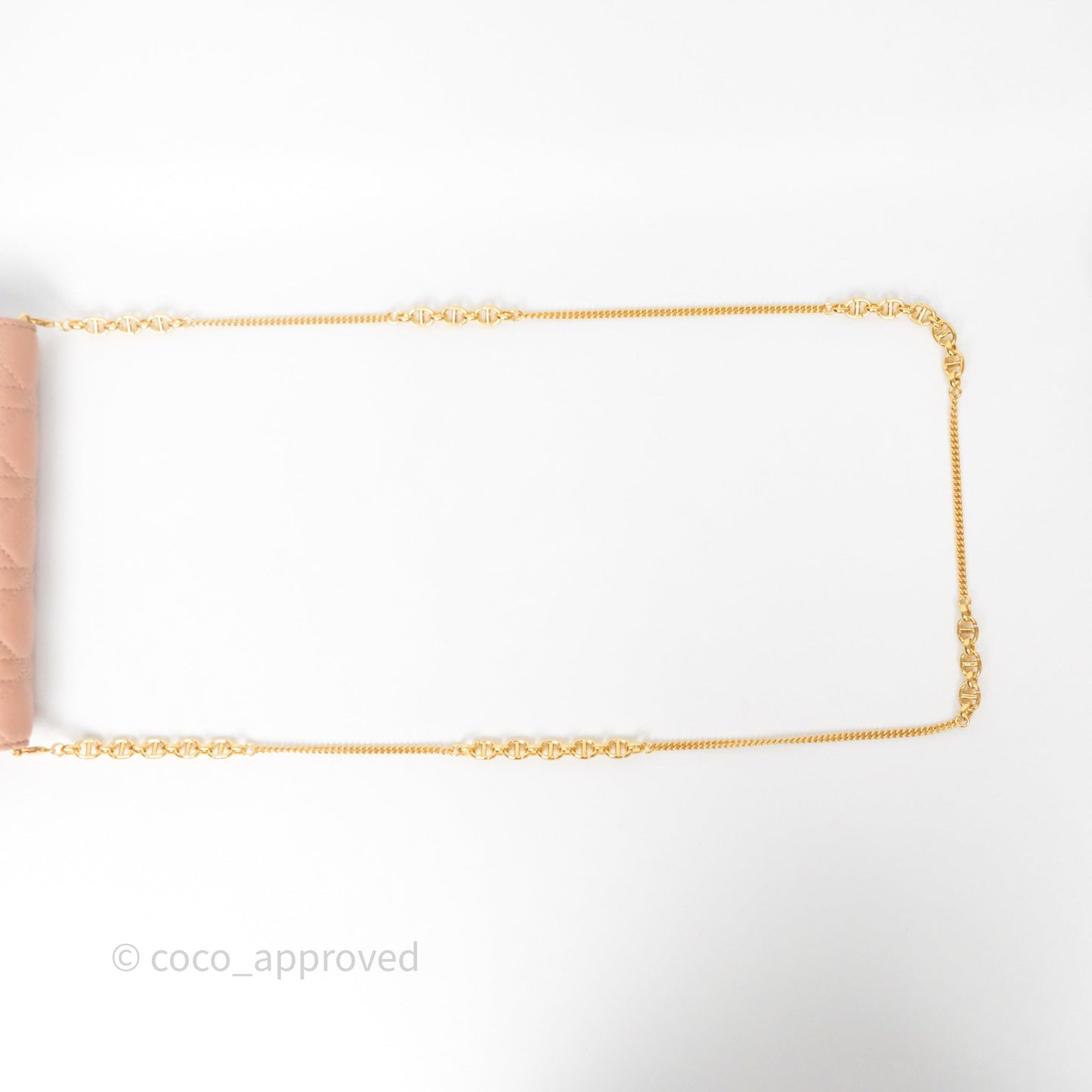 Christian Dior Caro Pouch with Chain In Supple Pink Cannage Calfskin