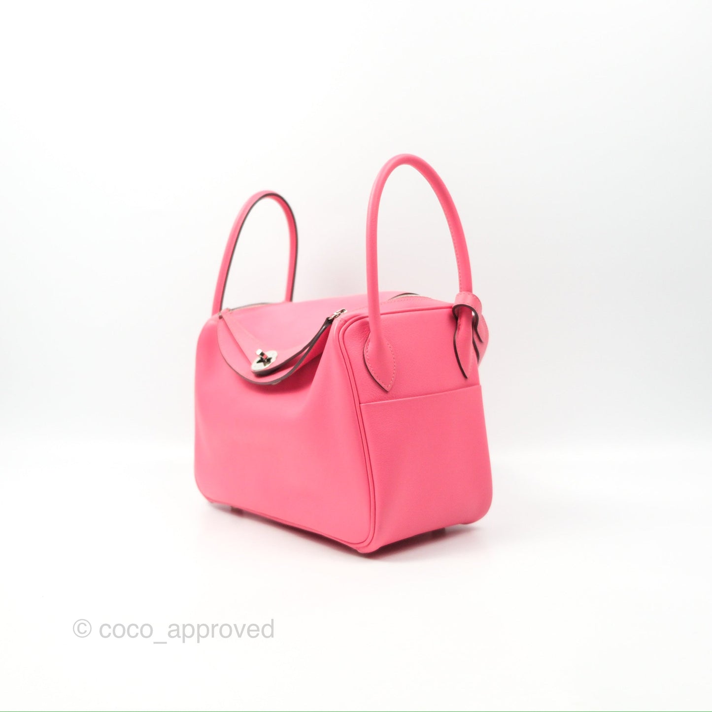 Hermès Lindy 26 Rose Azalee Evercolor Palladium Hardware