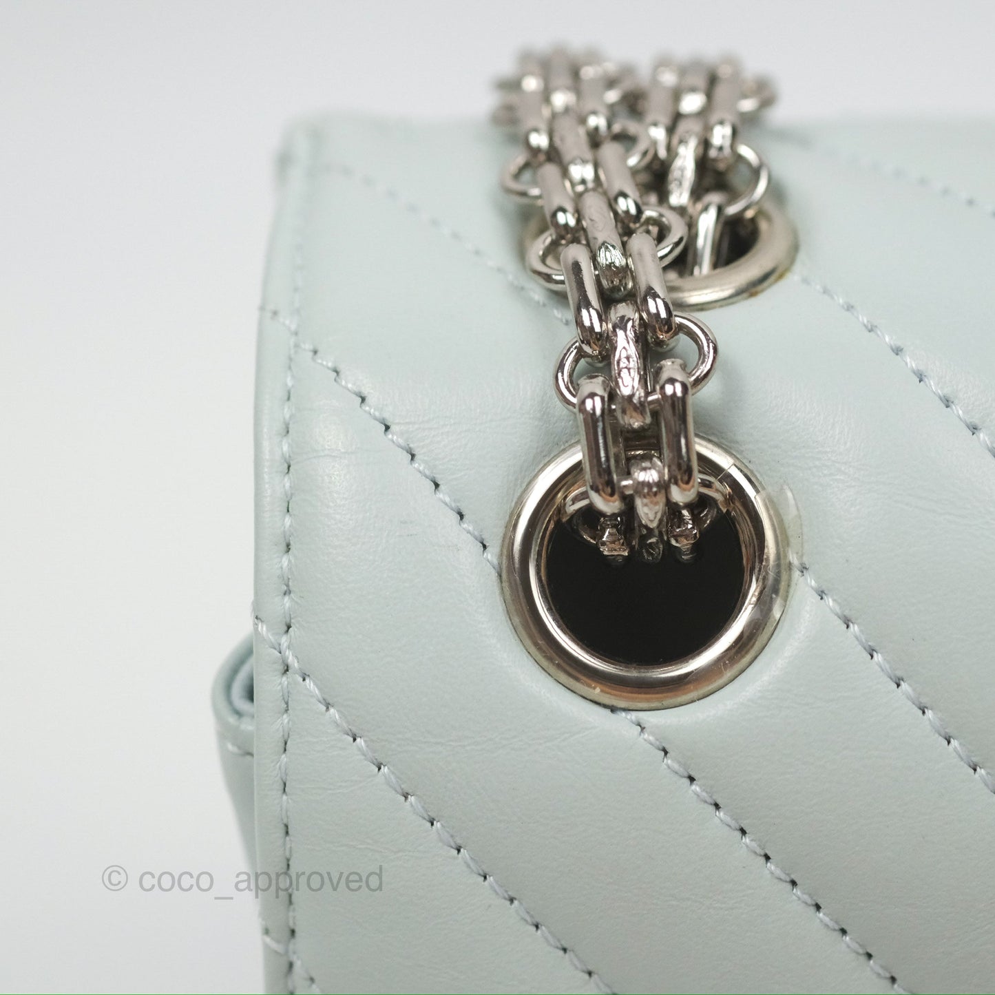 Chanel Mini Reissue 224 Blue Aged Calfskin Silver Hardware