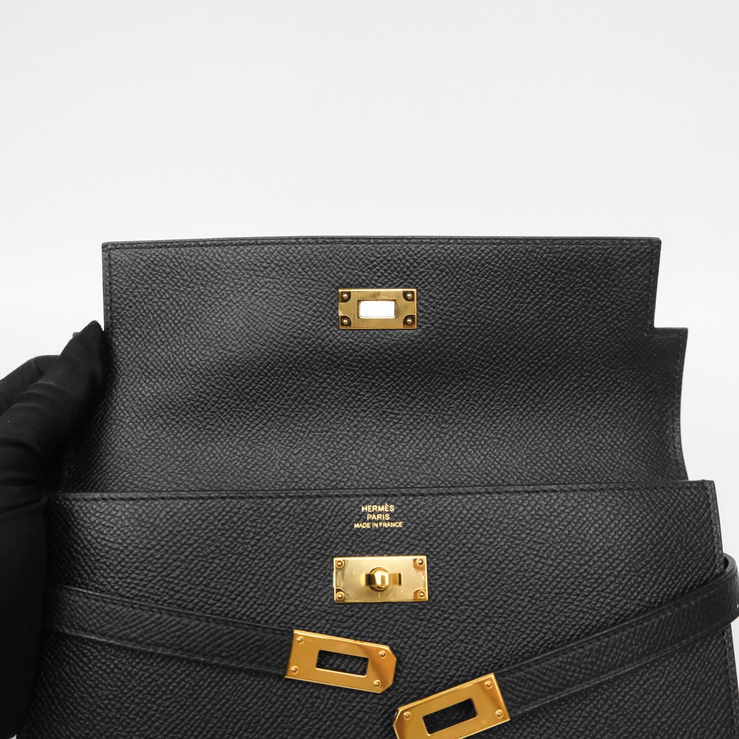 Hermès Kelly Wallet Black Noir 89 Epsom Gold Hardware