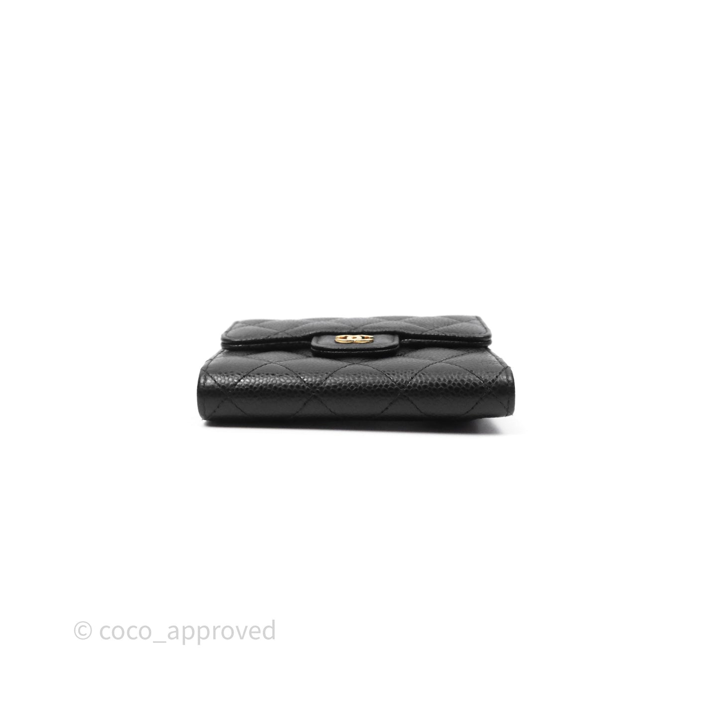 Chanel Classic Short Flap Wallet Black Caviar Gold Hardware