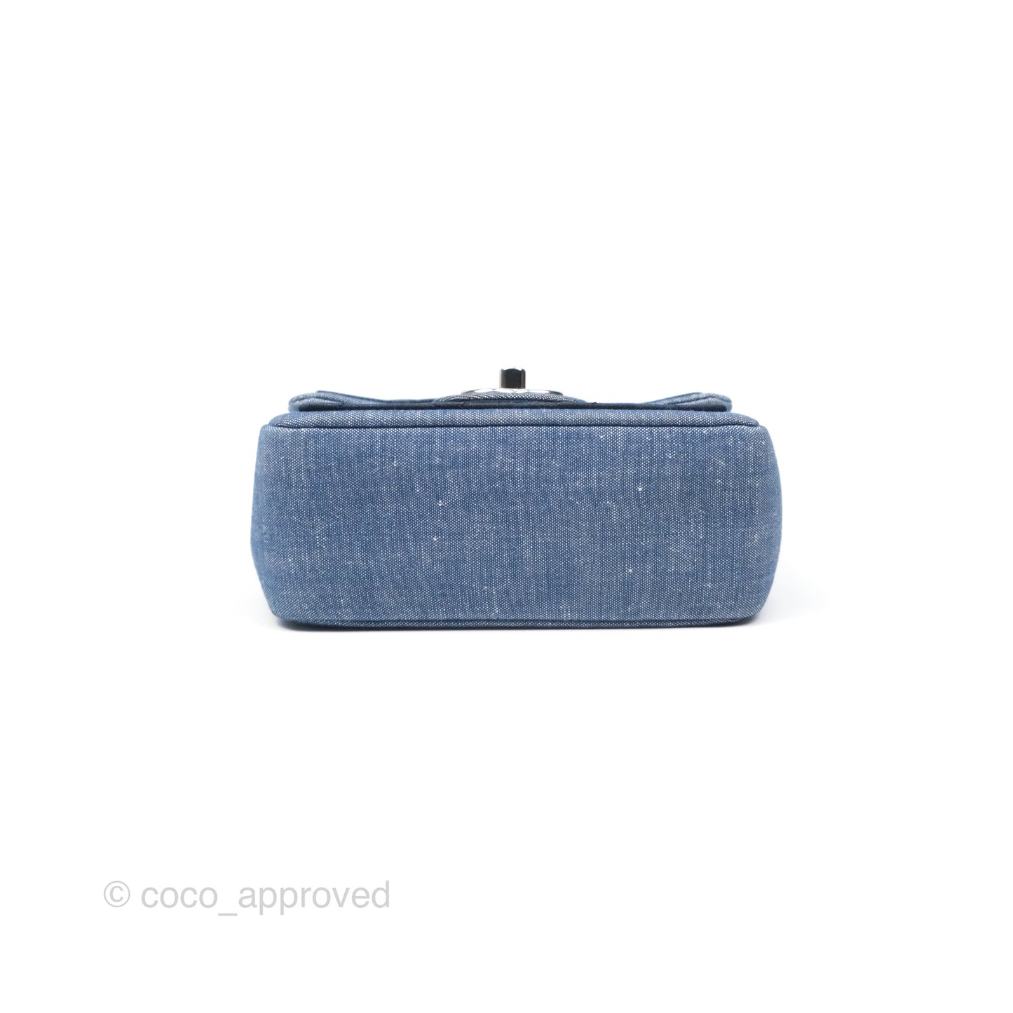 Chanel Quilted Mini Medallion Graphic Denim Blue Silver Hardware