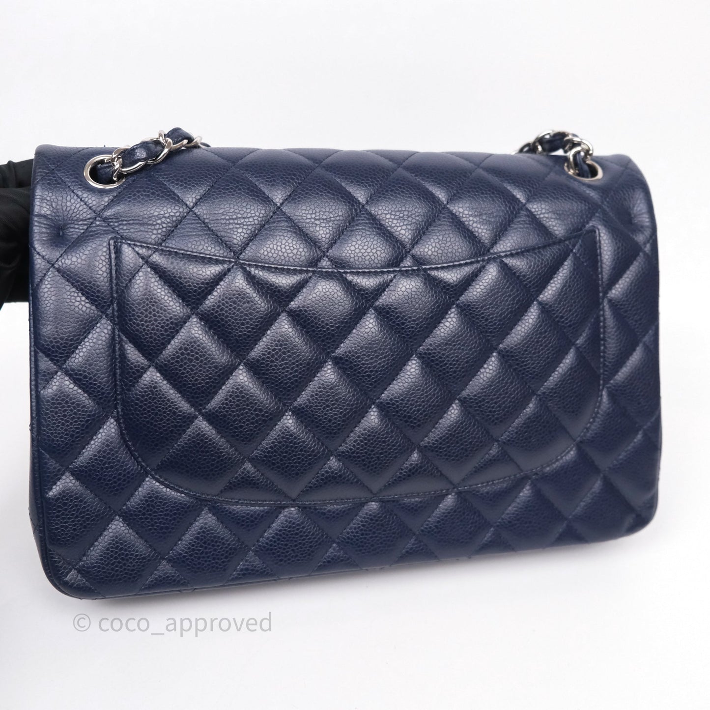 Chanel Jumbo Double Flap Navy Caviar Silver Hardware⁣⁣