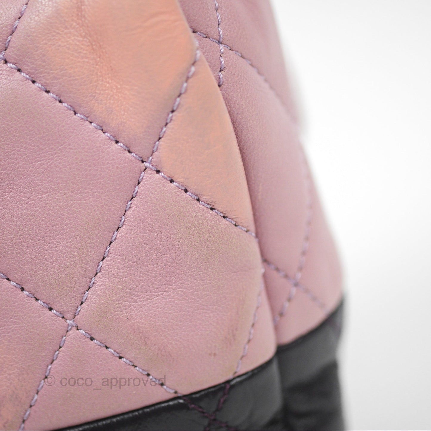 Chanel Medium Bicolor CC Chain Flap Pink/Black Lambskin Silver Hardware