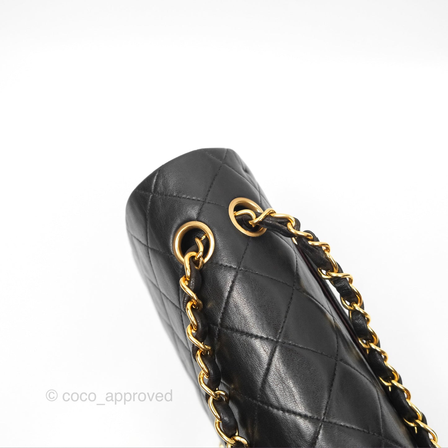Chanel Vintage Classic Medium Flap Black Lambskin 24K Gold Hardware
