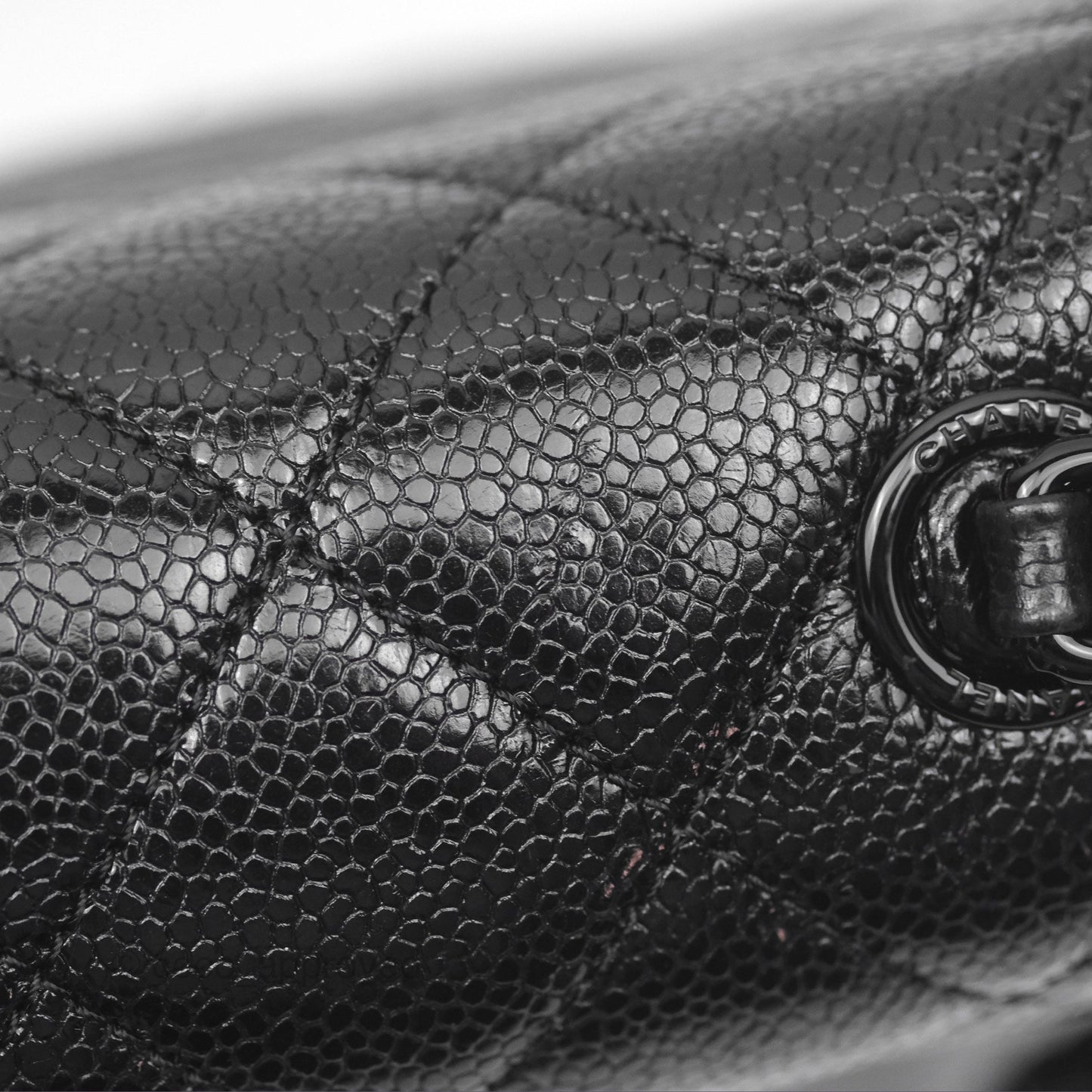 Chanel Quilted Mini Square Flap Bag So Black Caviar Incognito