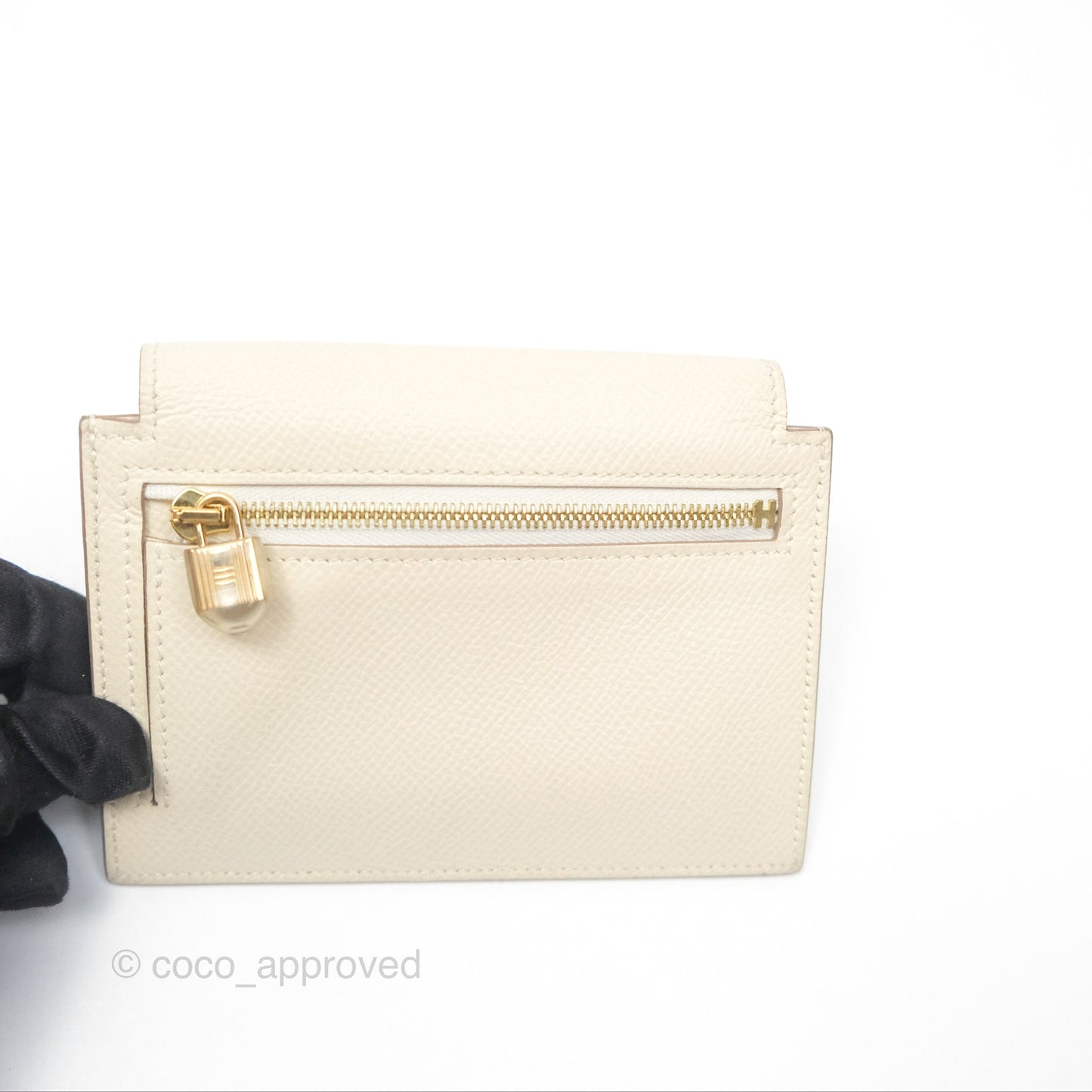 Hermès Kelly Pocket Compact Wallet Nata I2 Gold Hardware