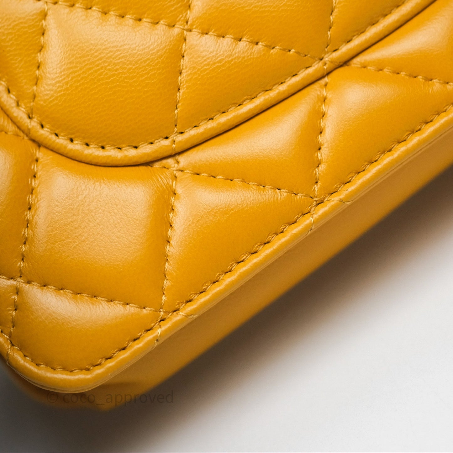 Chanel Quilted Classic Chain Around WOC Yellow Lambskin Aged Gold Hardware
