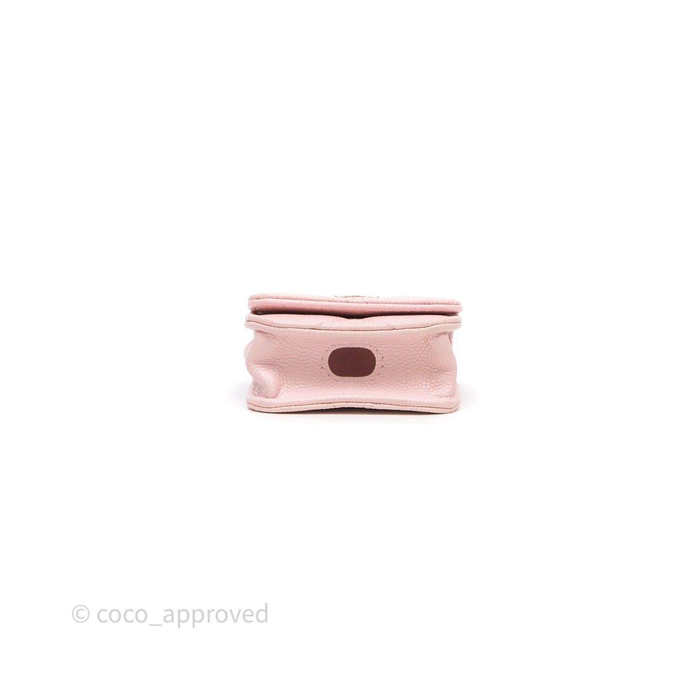 Chanel Quilted Crystal CC Pink Caviar Airpods Phone Case With Chain Light Gold Hardware