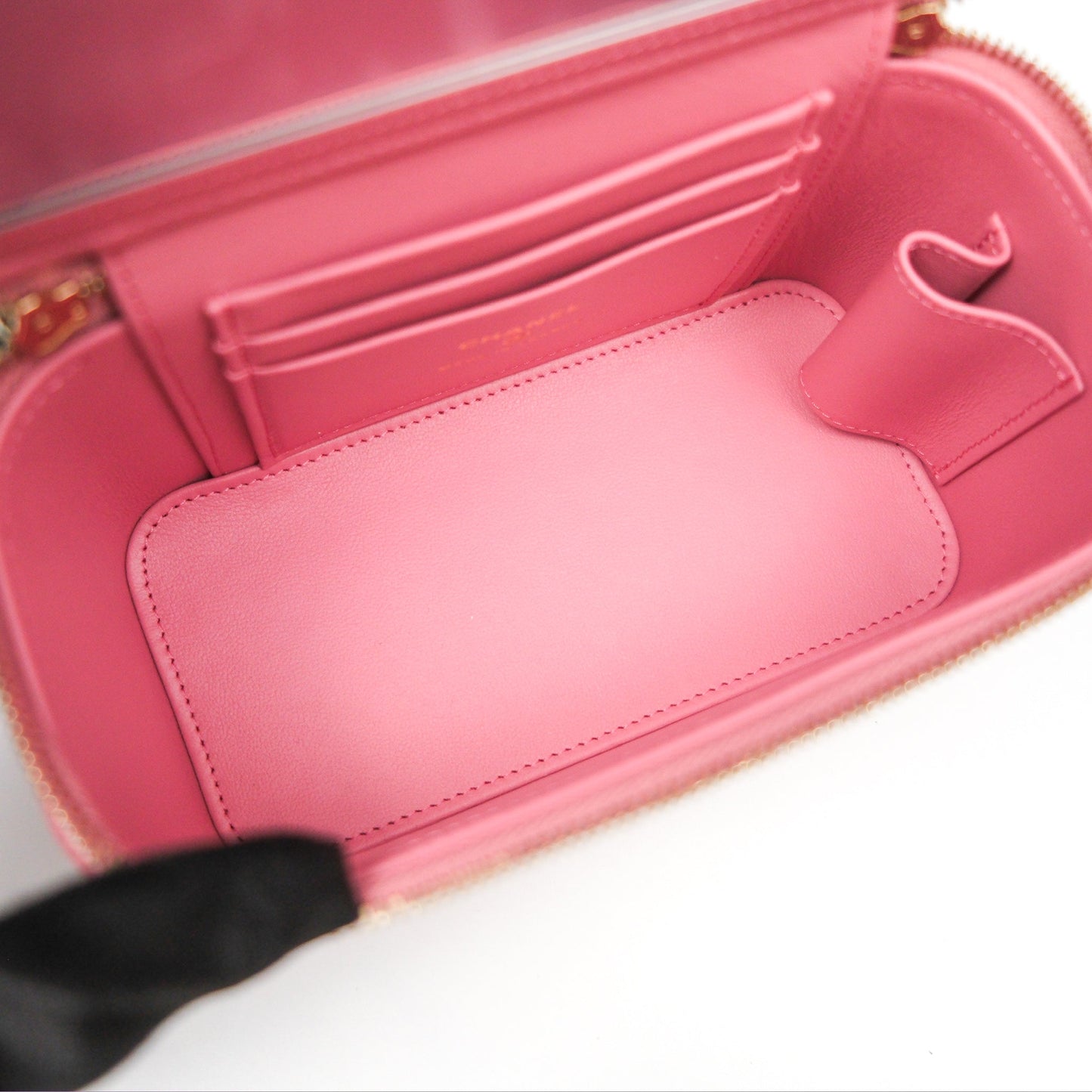 Chanel Vanity Rectangular Top Handle Pink Lambskin Gold Hardware