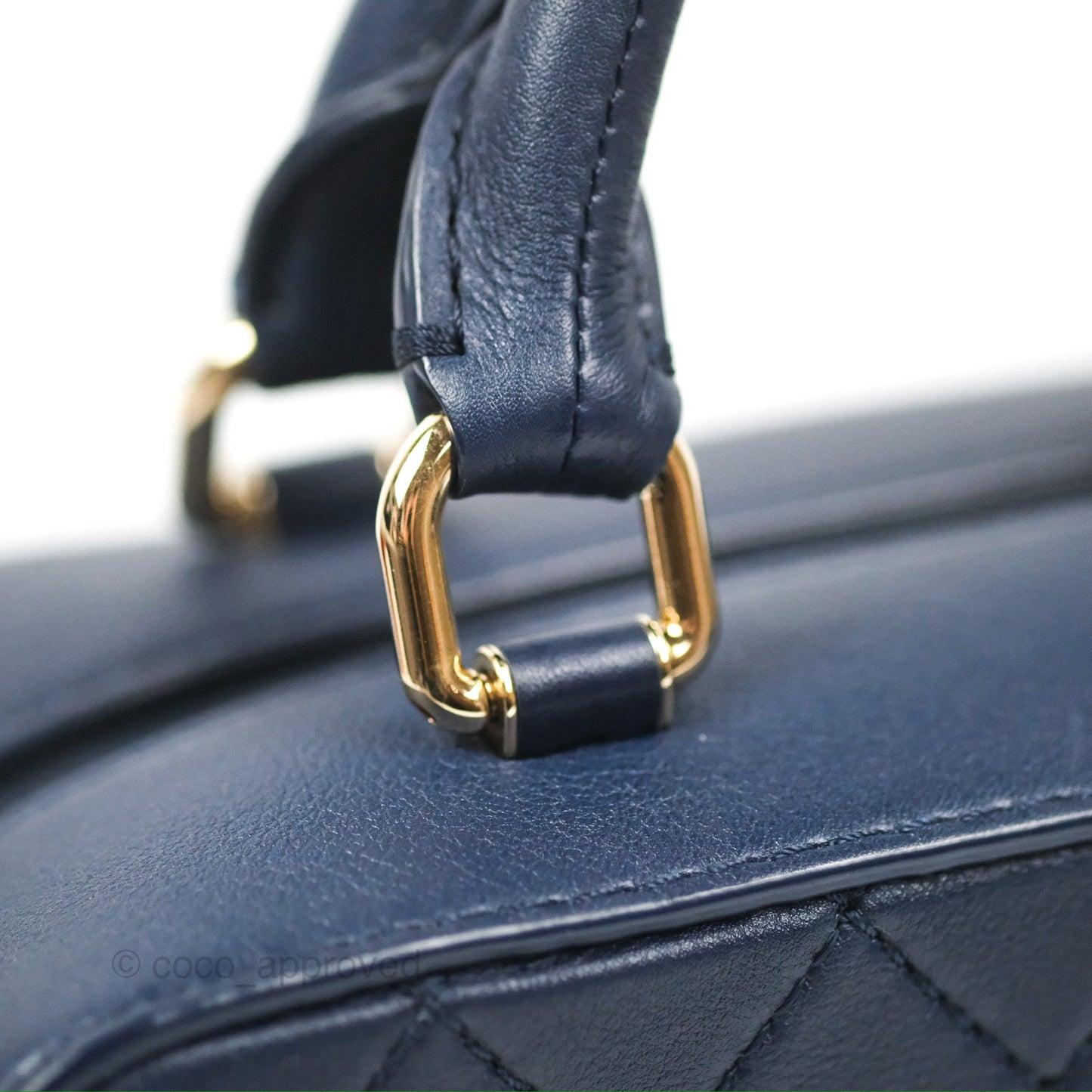 Chanel Quilted Travel Kit Vanity Case Navy Calfskin Gold Hardware