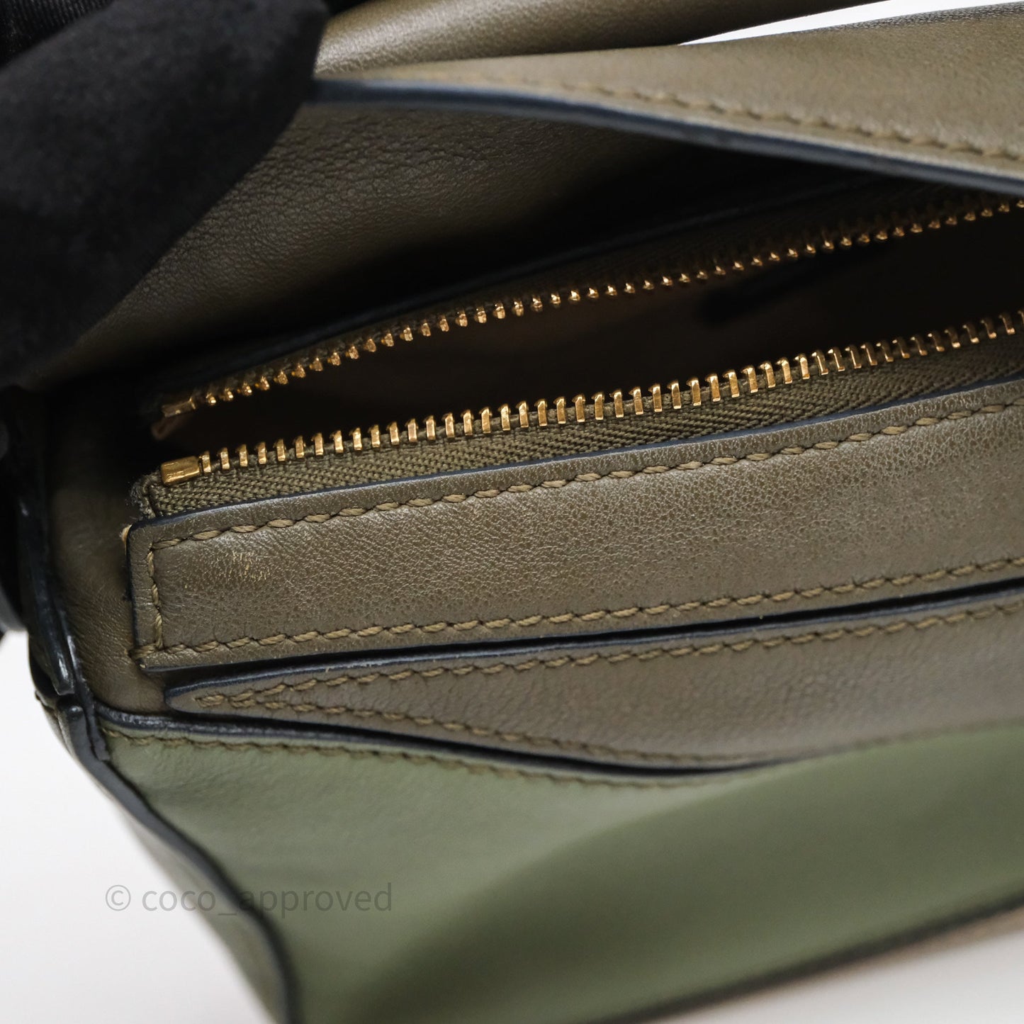 Loewe Mini Puzzle Bag Green Calfskin Gold Hardware
