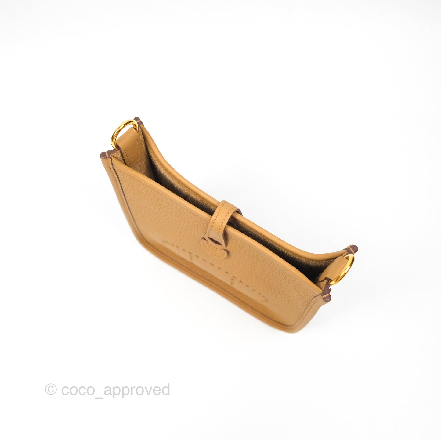 Hermès Mini Evelyne 16 Biscuit 48 Taurillon Clemence Gold Hardware