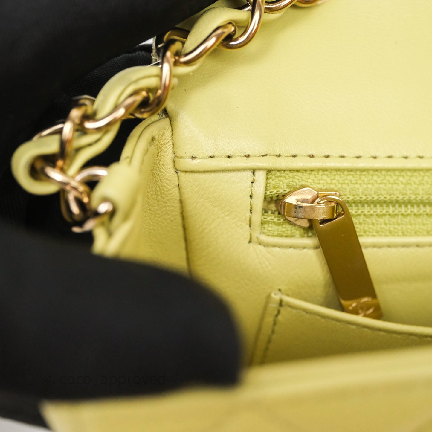 Chanel Mini Rectangular Flap Quilted Green Lambskin Gold Hardware