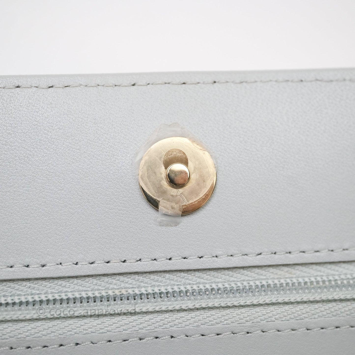 Chanel Classic Quilted Wallet on Chain WOC Grey Lambskin Gold Hardware