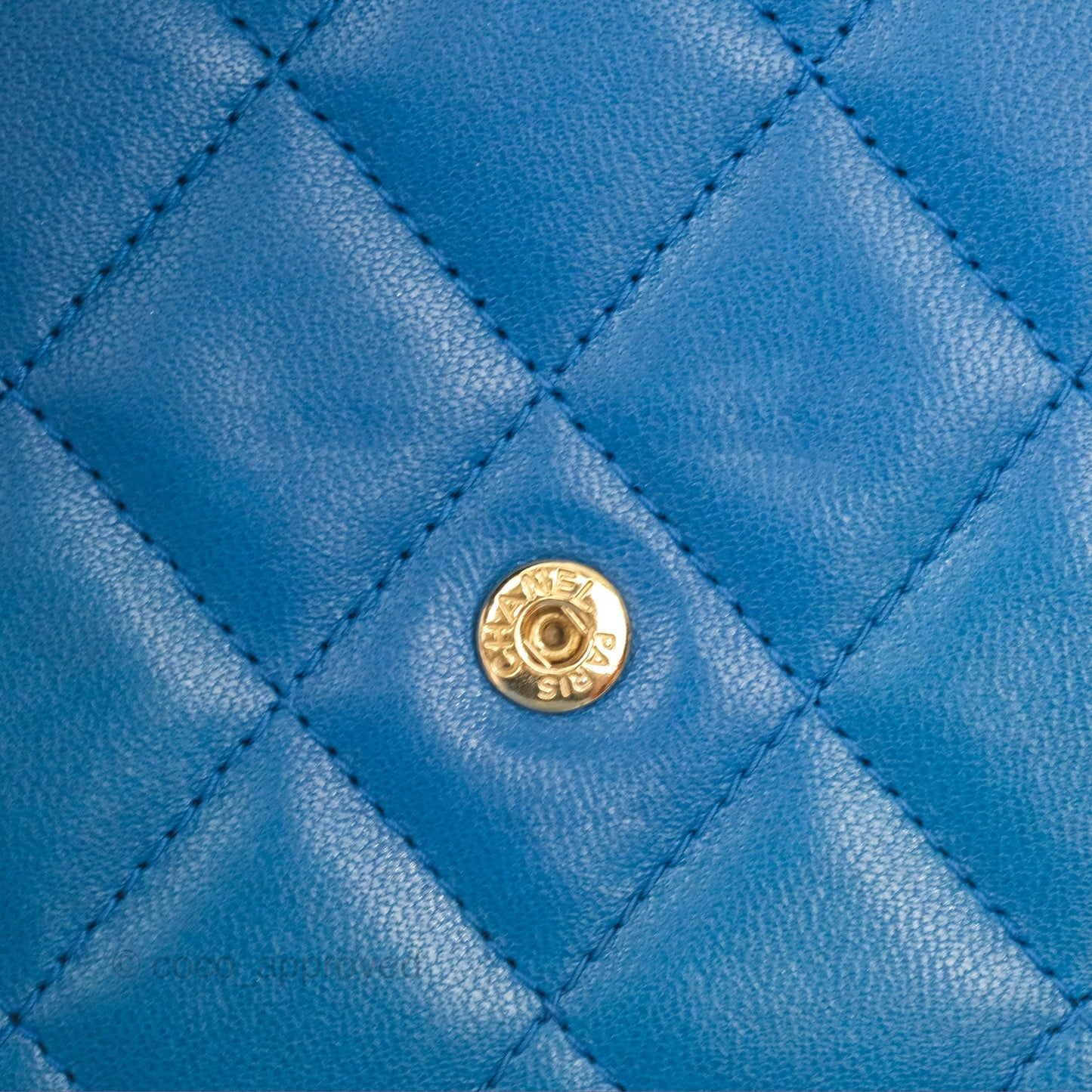Chanel Classic Short Flap Wallet Blue Lambskin Gold Hardware