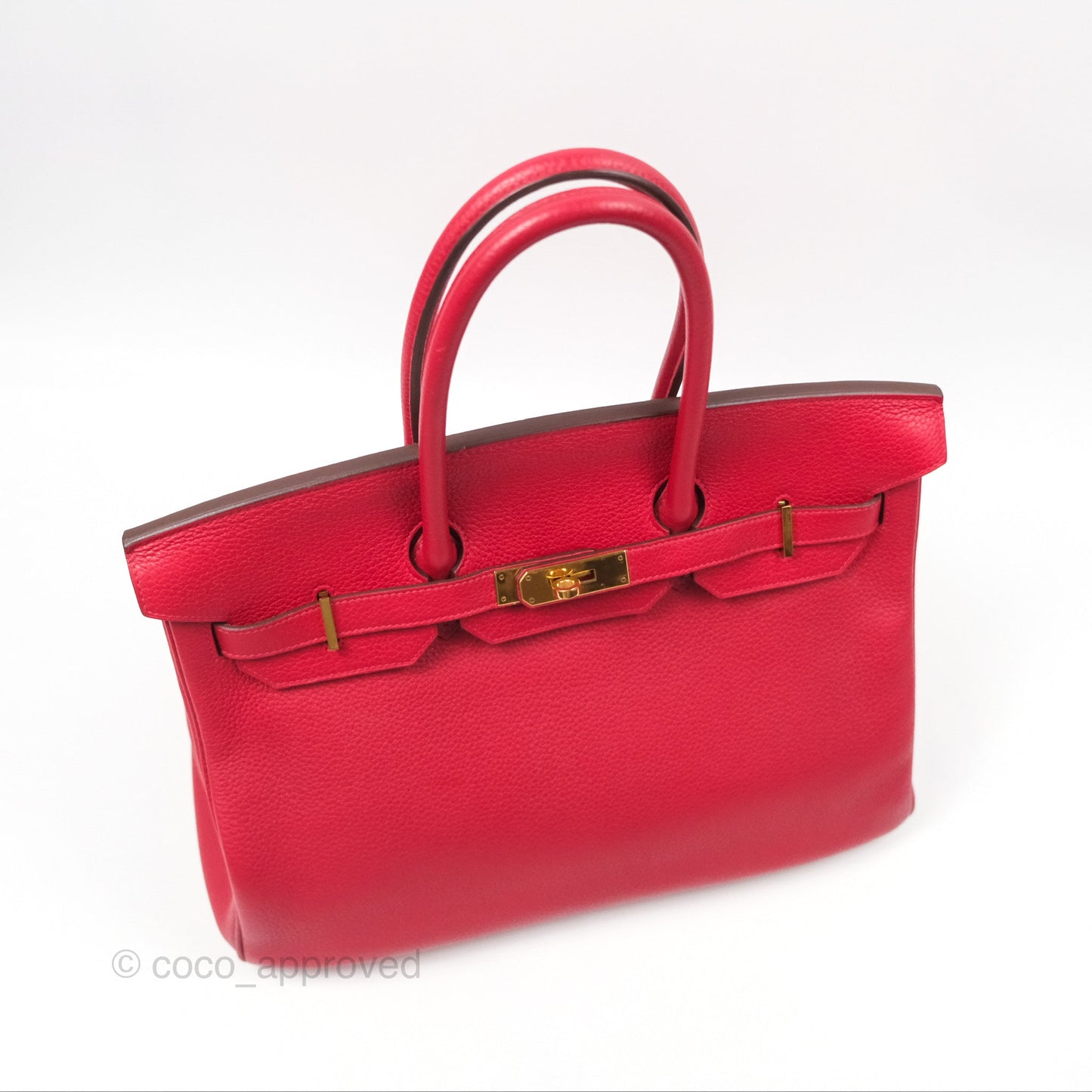 Hermès Retourne Birkin 35 Red Togo Gold Hardware