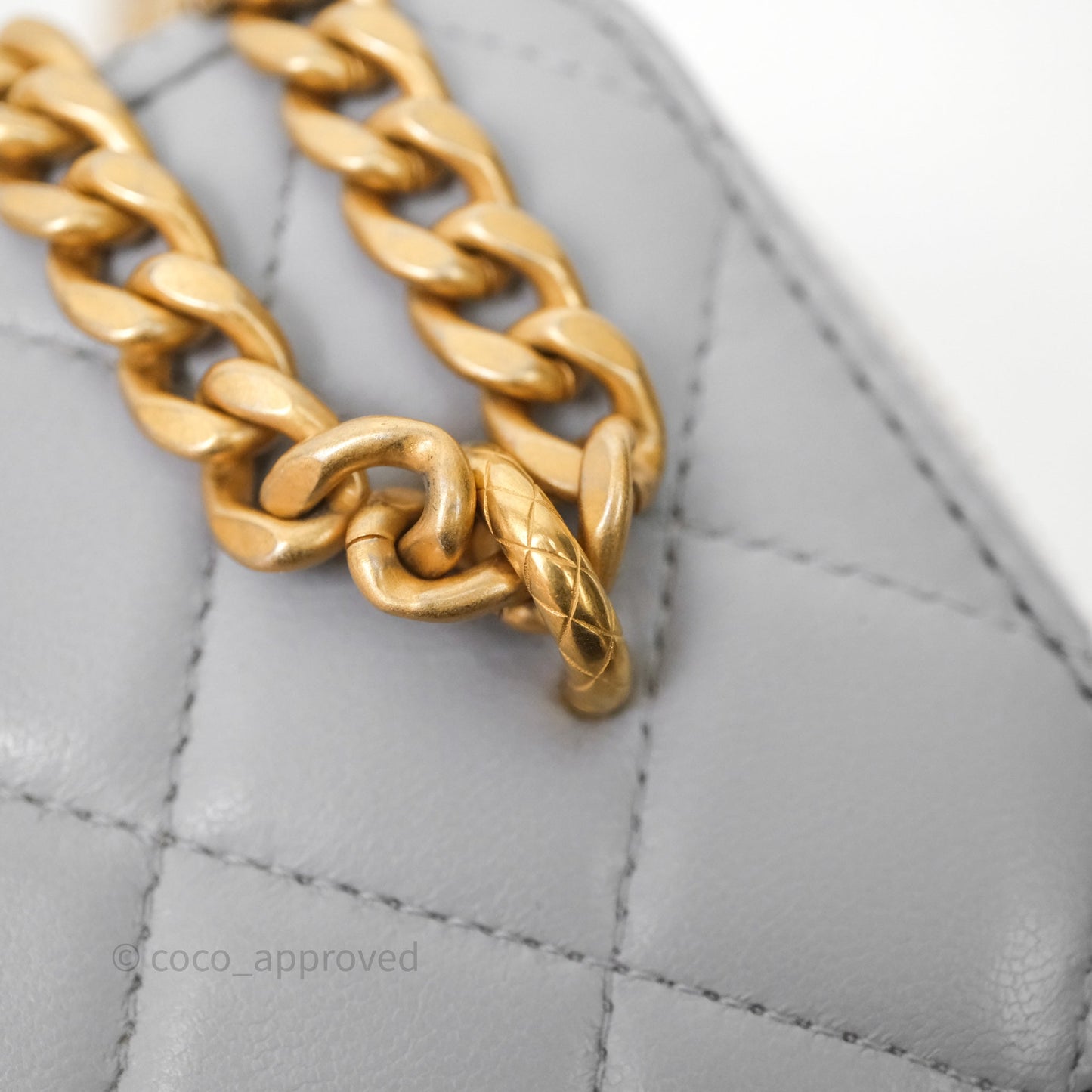 Chanel Vanity with Adjustable Chain Grey Lambskin Aged Gold Hardware