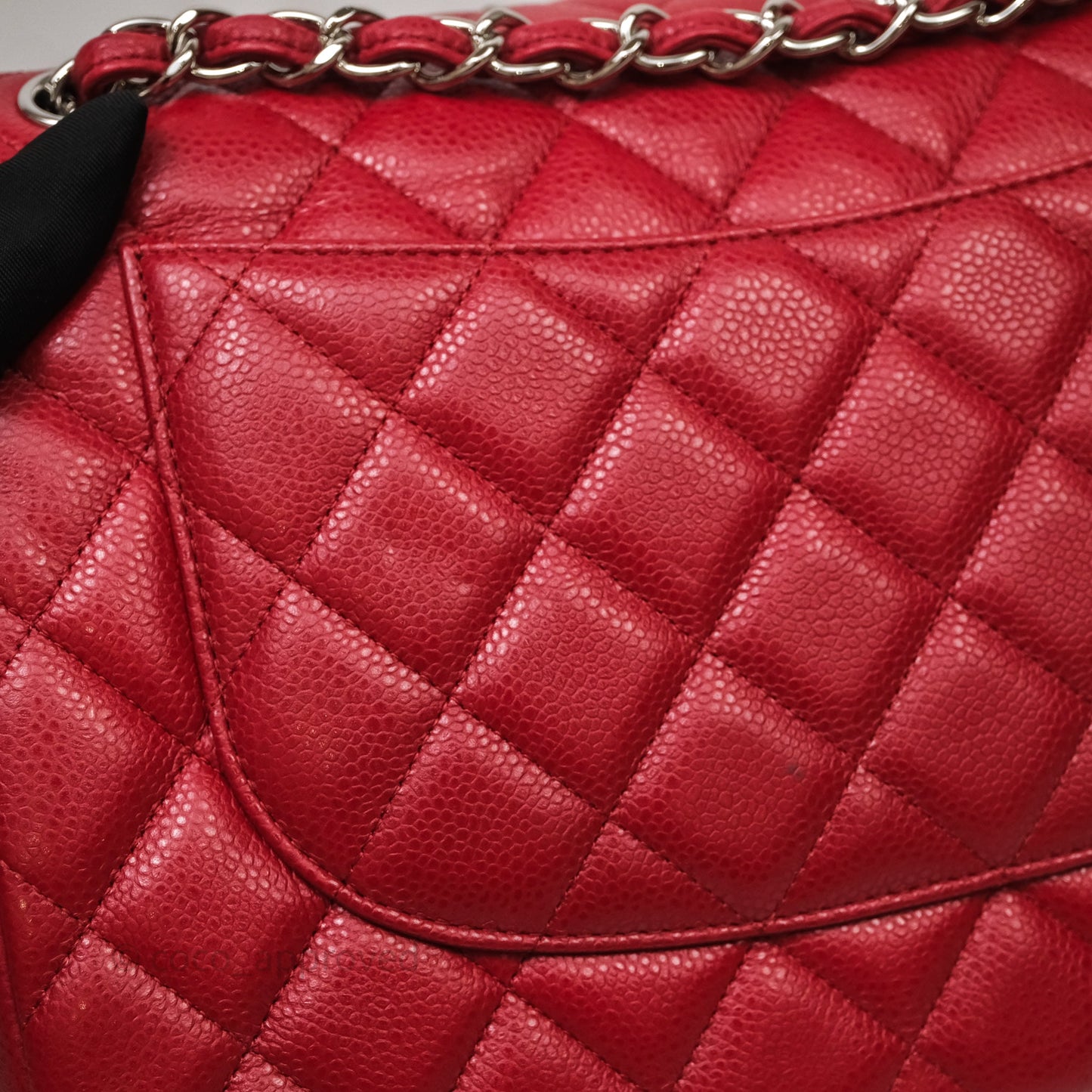 Chanel Jumbo Double Flap Red Caviar Silver Hardware⁣⁣
