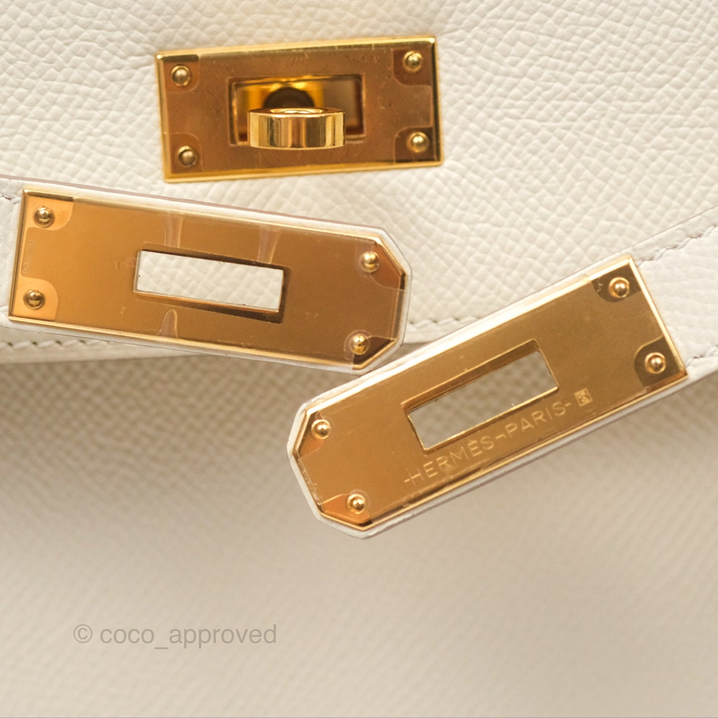 Hermès Kelly 28 Sellier Craie 10 Epsom Gold Hardware