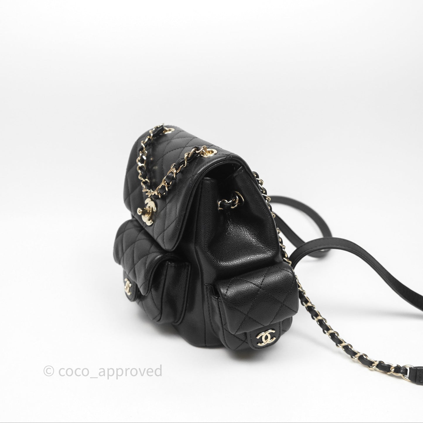 Chanel Small Duma Backpack Caviar Black Gold Hardware
