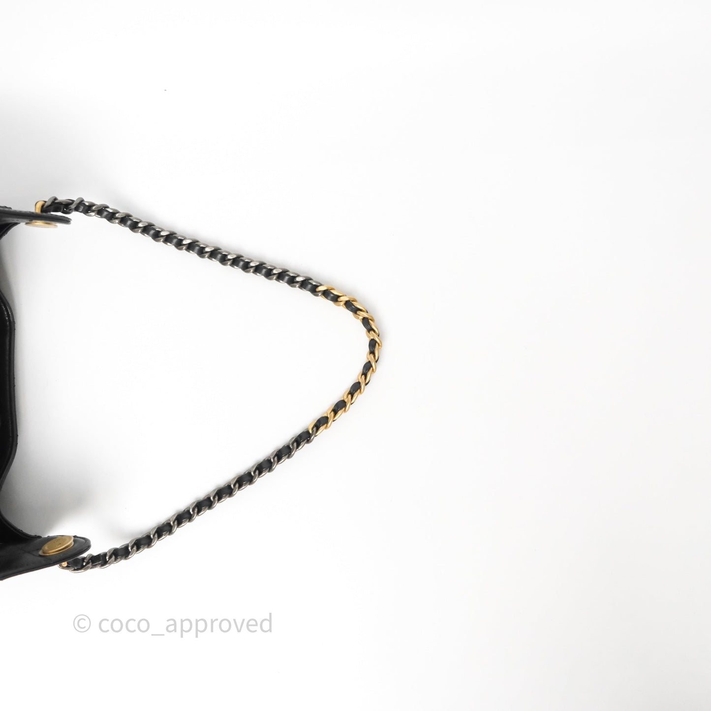Chanel 25 Mini Black Shiny Crumpled Calfskin Mixed Hardware
