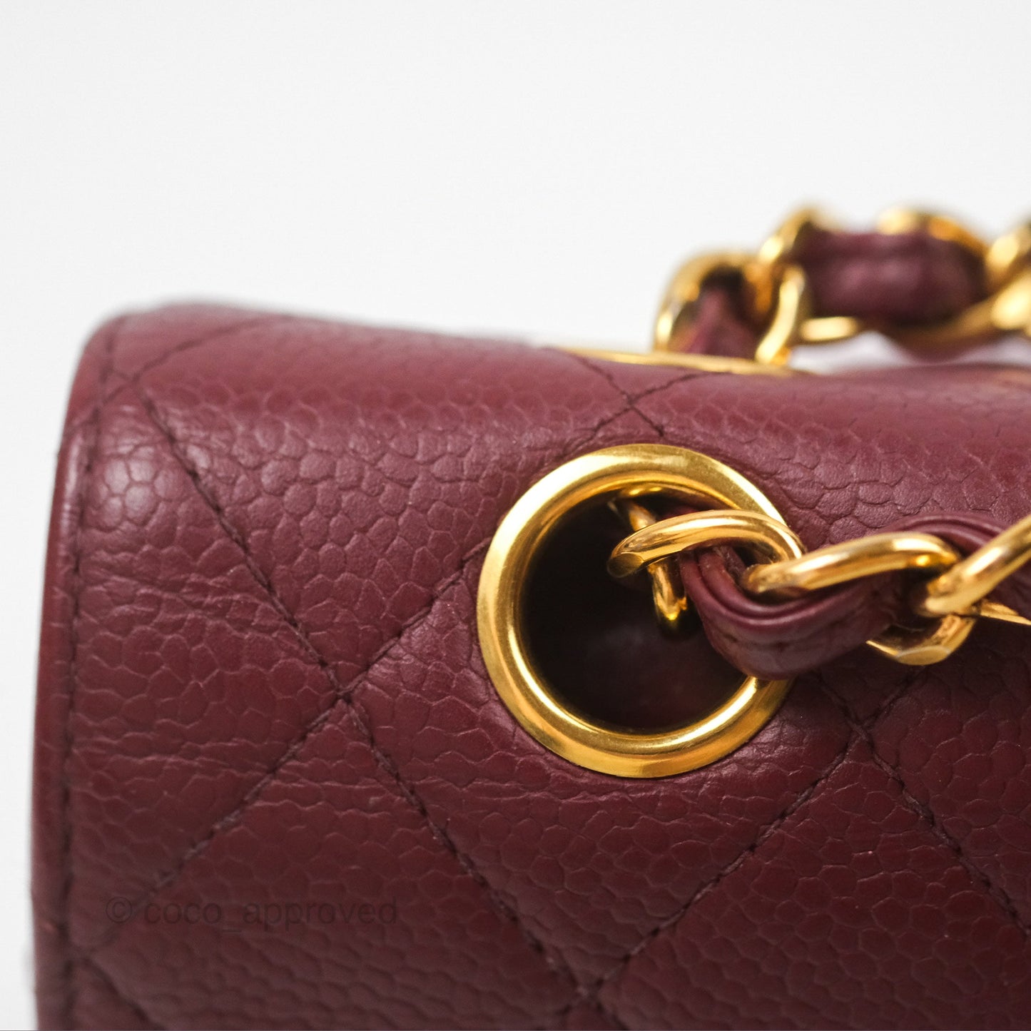 Chanel Vintage Classic Small S/M Flap Burgundy Caviar 24K Gold Hardware