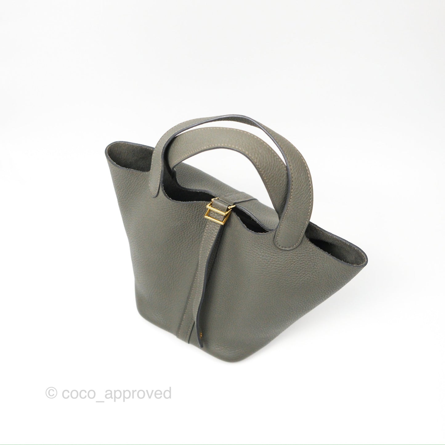 Hermès Picotin Lock 18 Gris Meyer 0L Taurillon Clemence Gold Hardware