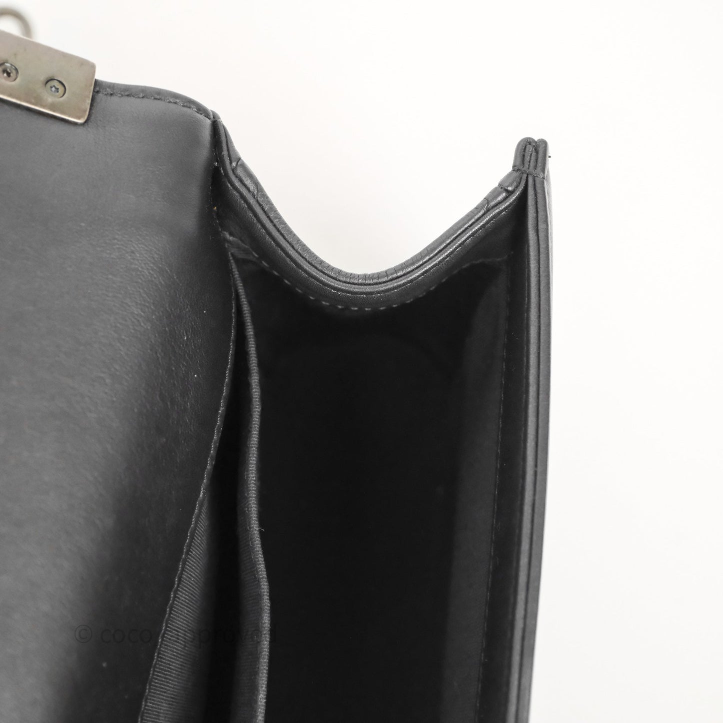 Chanel Quilted Medium Boy Black Lambskin Ruthenium Hardware