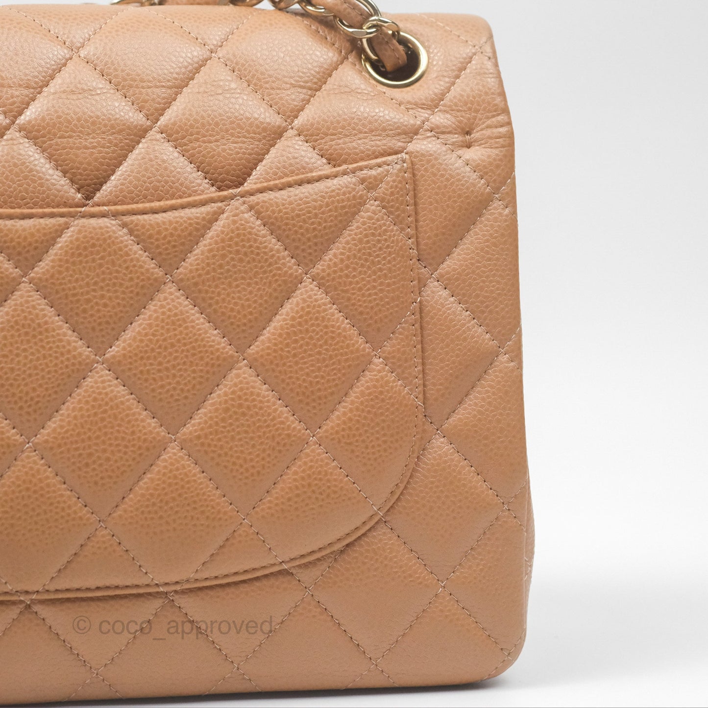Chanel Classic Jumbo Double Flap Dark Beige Caviar Gold Hardware⁣⁣ 18S