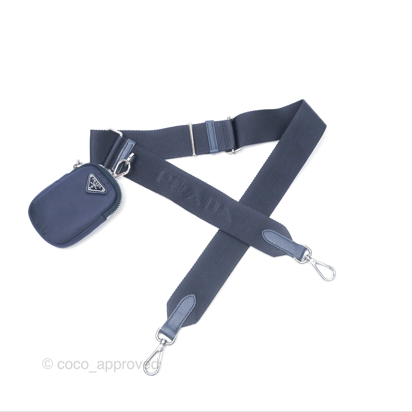 Prada Nylon Re-Edition 2005 Shoulder Bag Navy Blue Silver Hardware