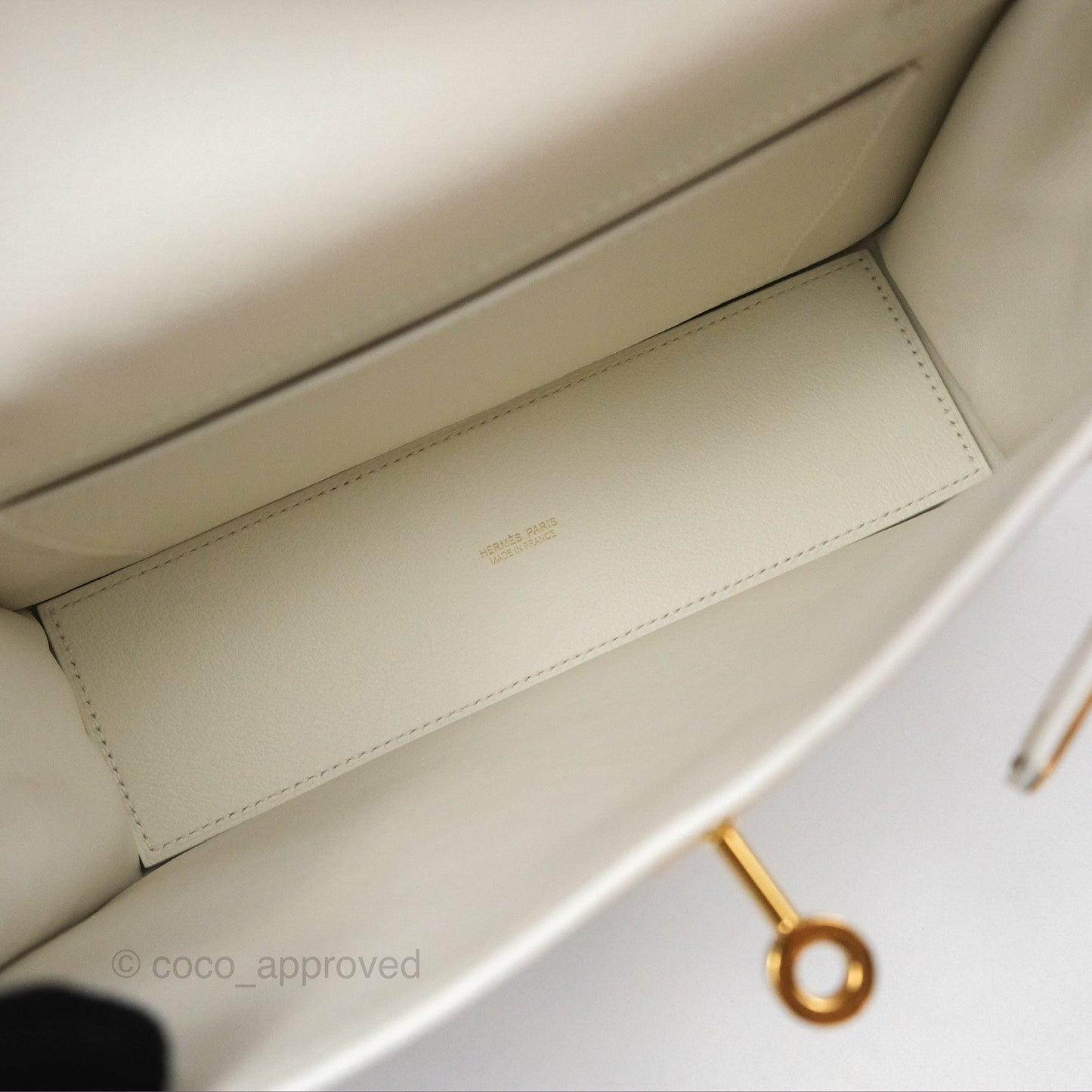 Hermès Kelly Danse II Bag White Evercolor Gold Hardware