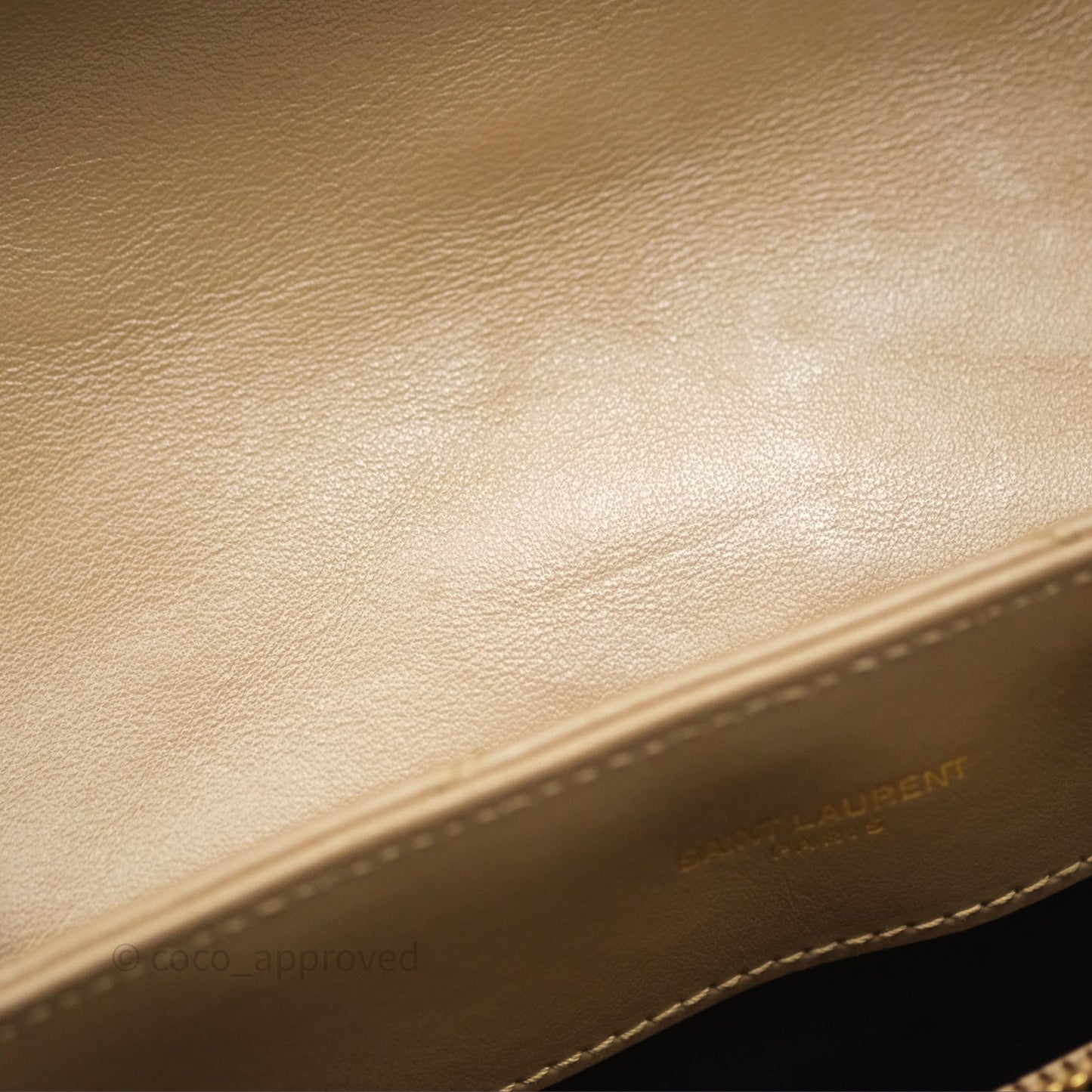 Saint Laurent Loulou Small Flap Bag Beige Gold Hardware