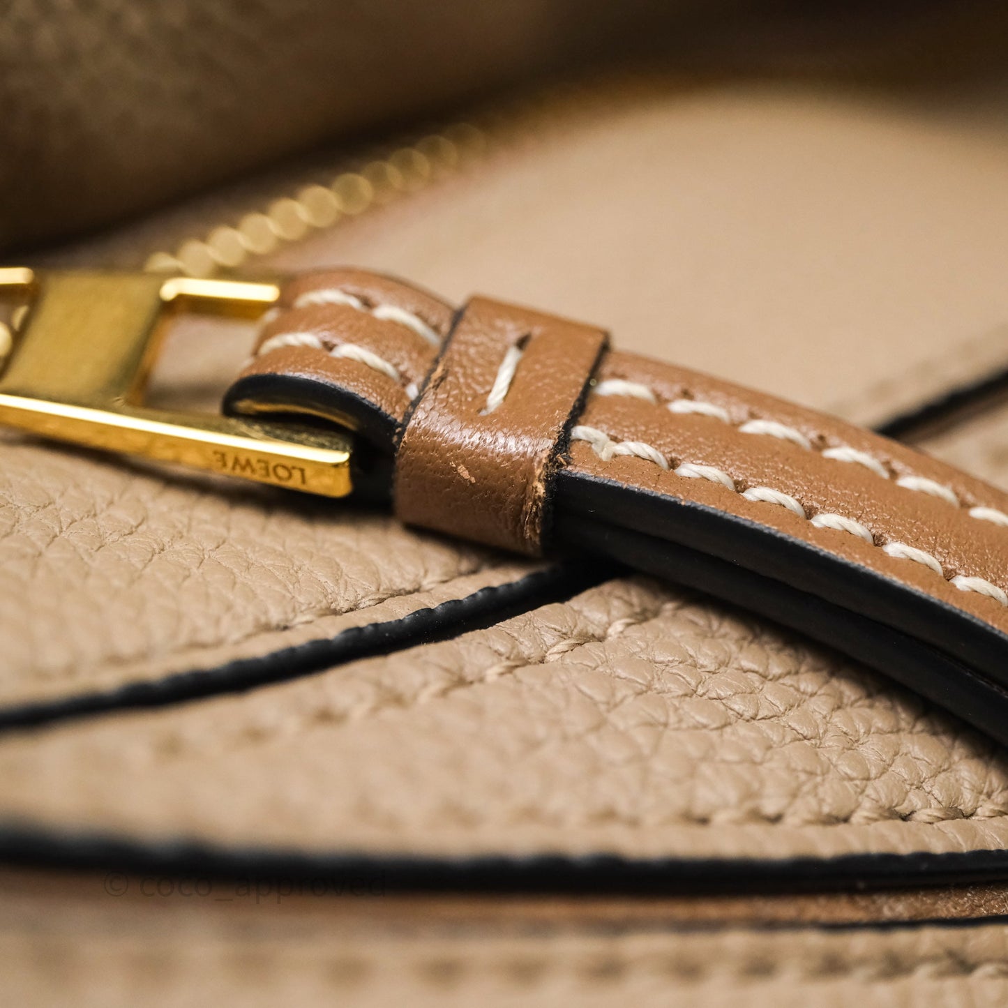 Loewe Small Puzzle Bag Sand Mink Grained Calfskin Gold Hardware