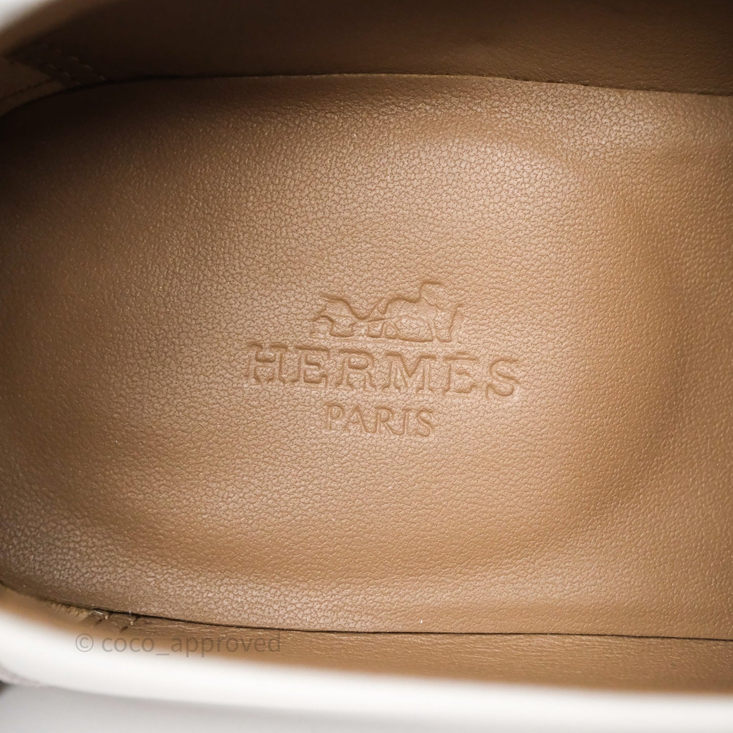 Hermès Destin Loafers White calfskin Leather Palladium-plated Kelly Buckle Size 36.5