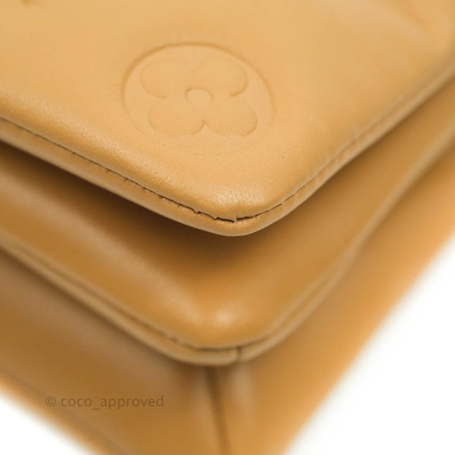 Louis Vuitton Pochette Coussin Monogram Caramel Beige Gold Hardware
