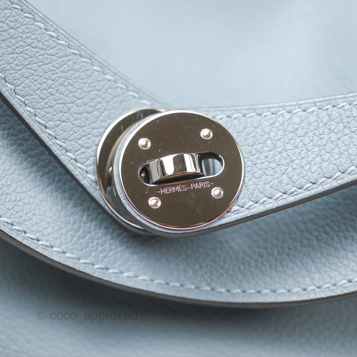 Hermès Lindy 26 Blue Lin Evercolor Palladium Hardware