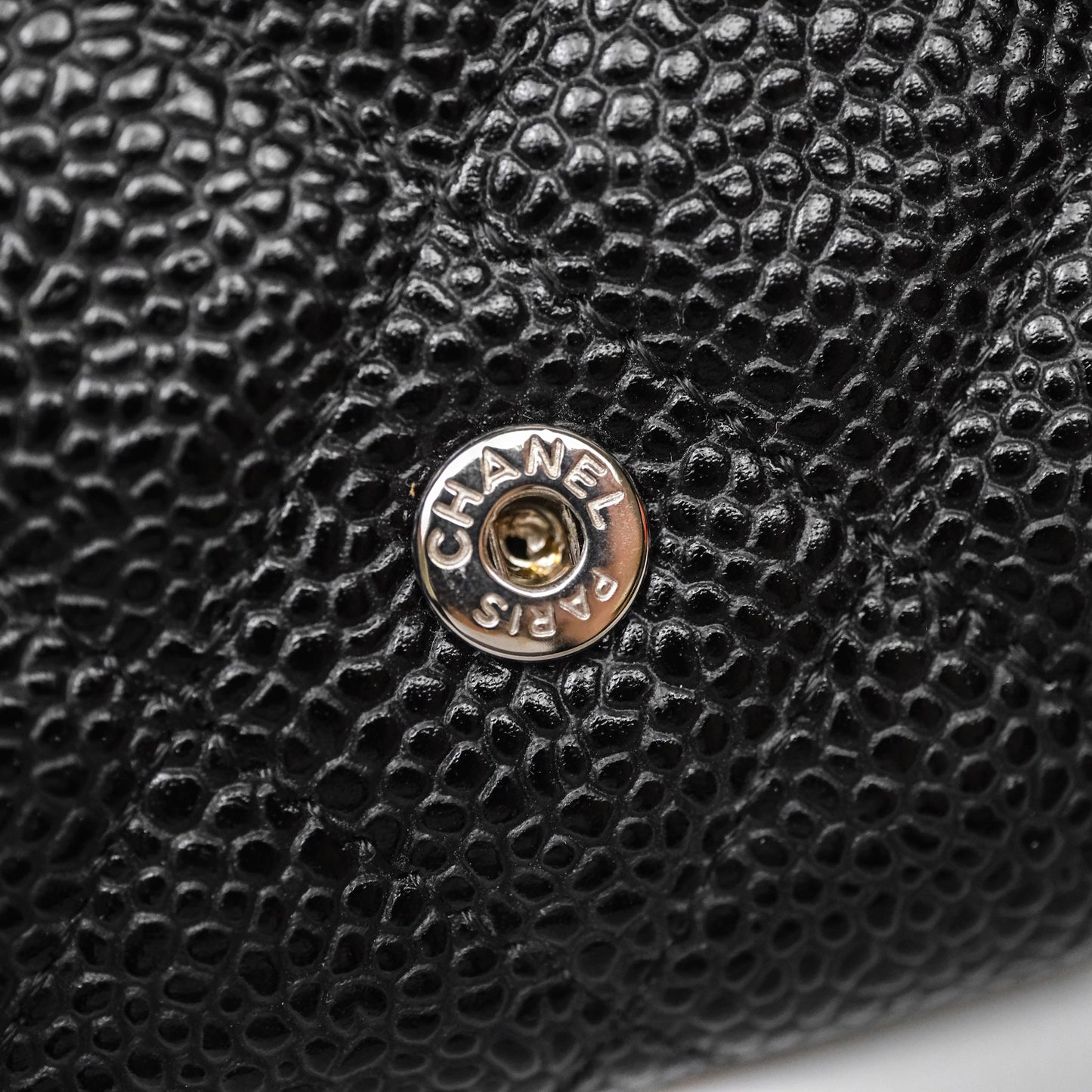 Chanel Classic Flap Black Caviar Card Holder Silver Hardware