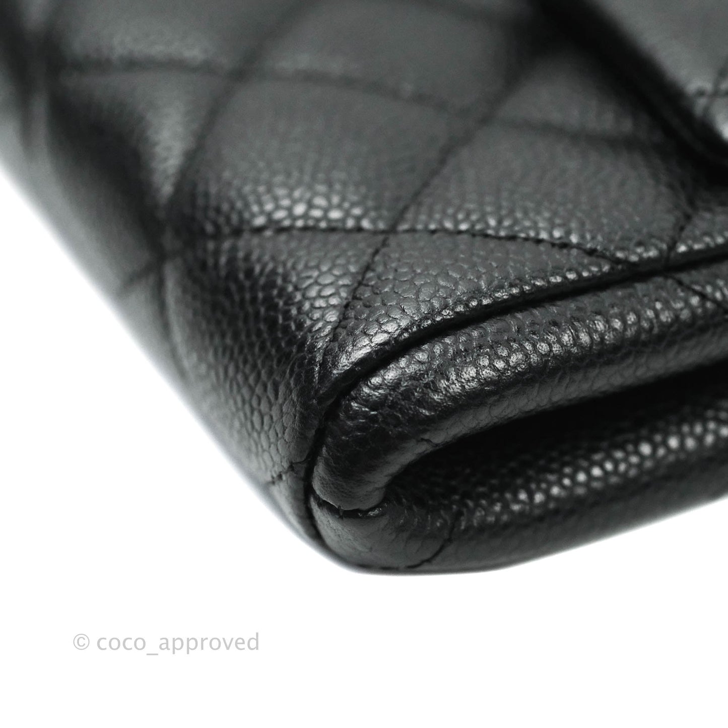 Chanel Quilted Clutch with Chain Black Caviar Silver Hardware
