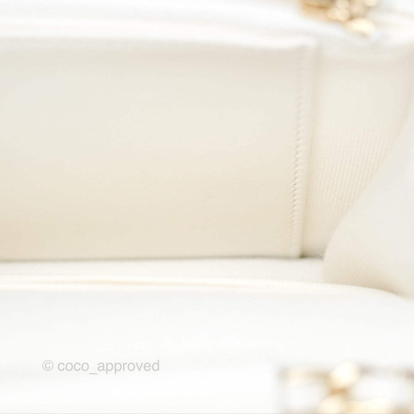 Chanel Classic Quilted Wallet On Chain WOC White Caviar Gold Hardware