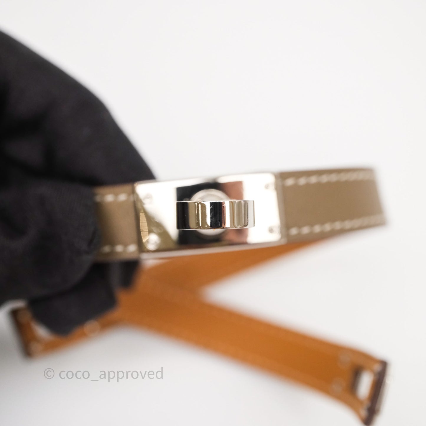 Hermès Kelly Double Tour Bracelet Etoupe Epsom Palladium Hardware