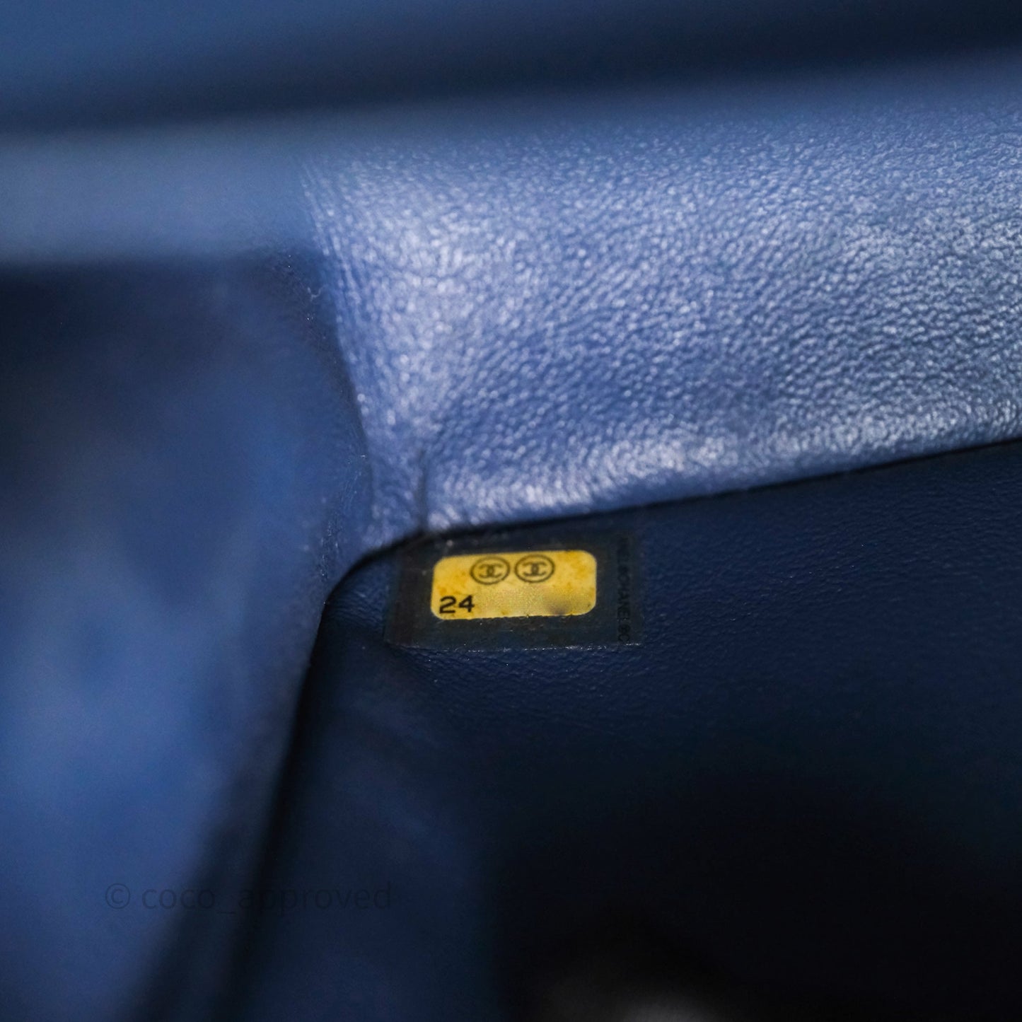 Chanel Medium Classic Flap Quilted Dark Blue Caviar Gold Hardware
