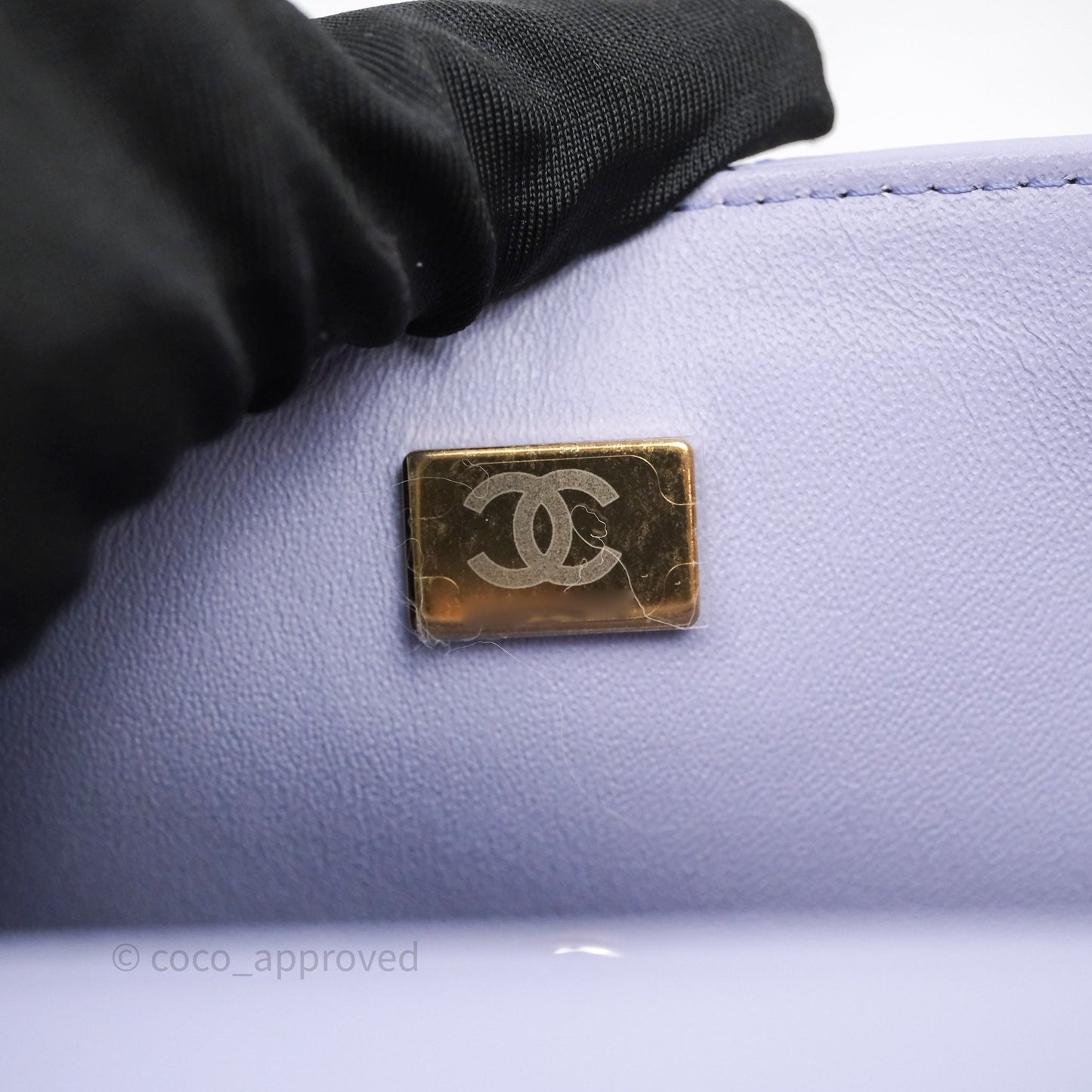 Chanel Top Handle Mini Rectangular Flap Bag Lilac Lambskin Gold Hardware